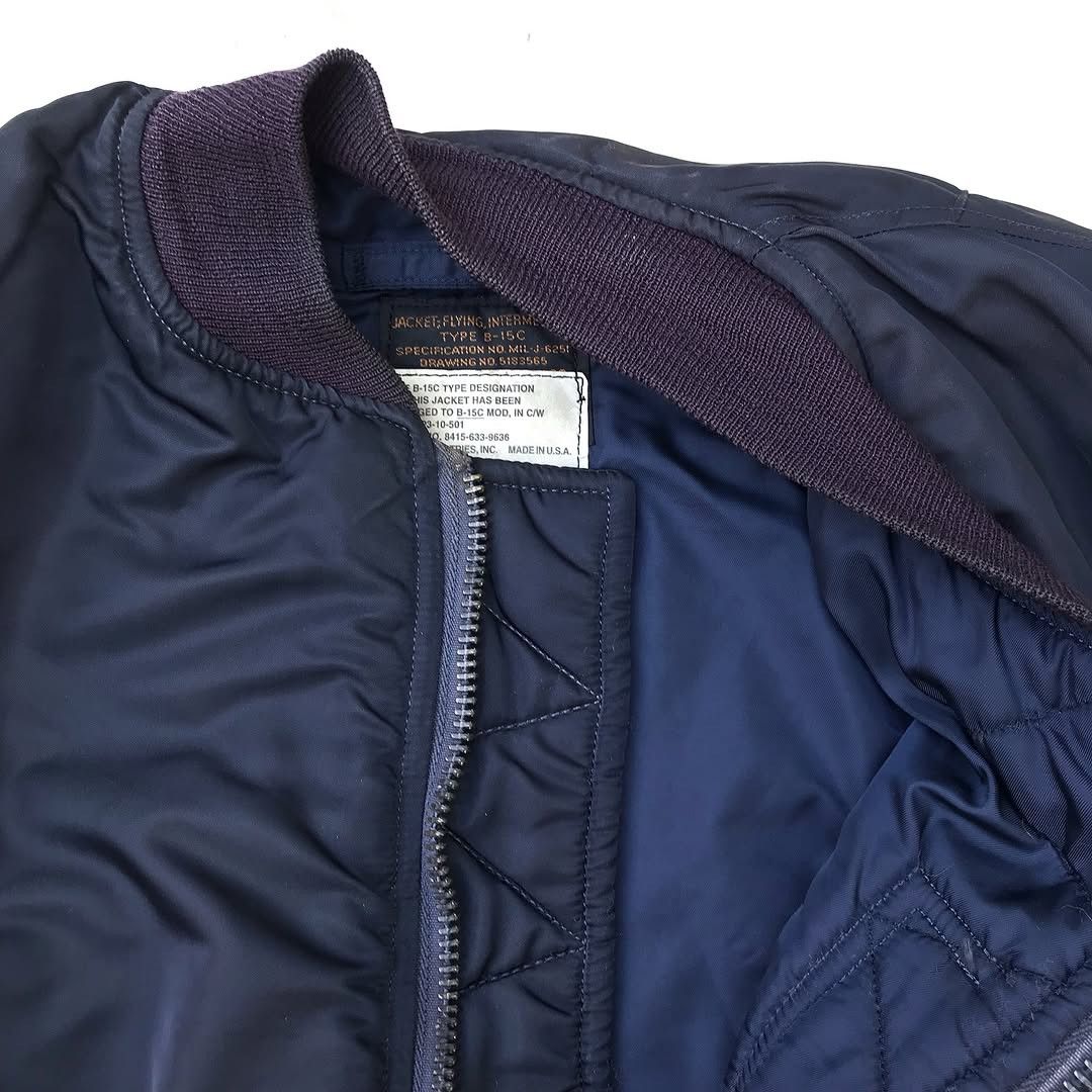 Alpha Industries Vintage Alpha Industries B-15C Flight Jacket Navy 50s Mod Size US M / EU 48-50 / 2 - 19 Thumbnail
