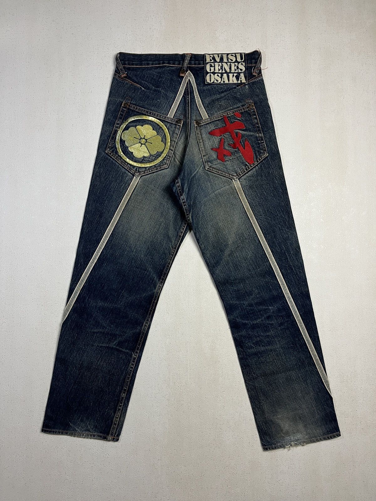 Evisu Evisu Genes Osaka Distressed Wash Jeans Size US 30 / EU 46 - 1 Thumbnail