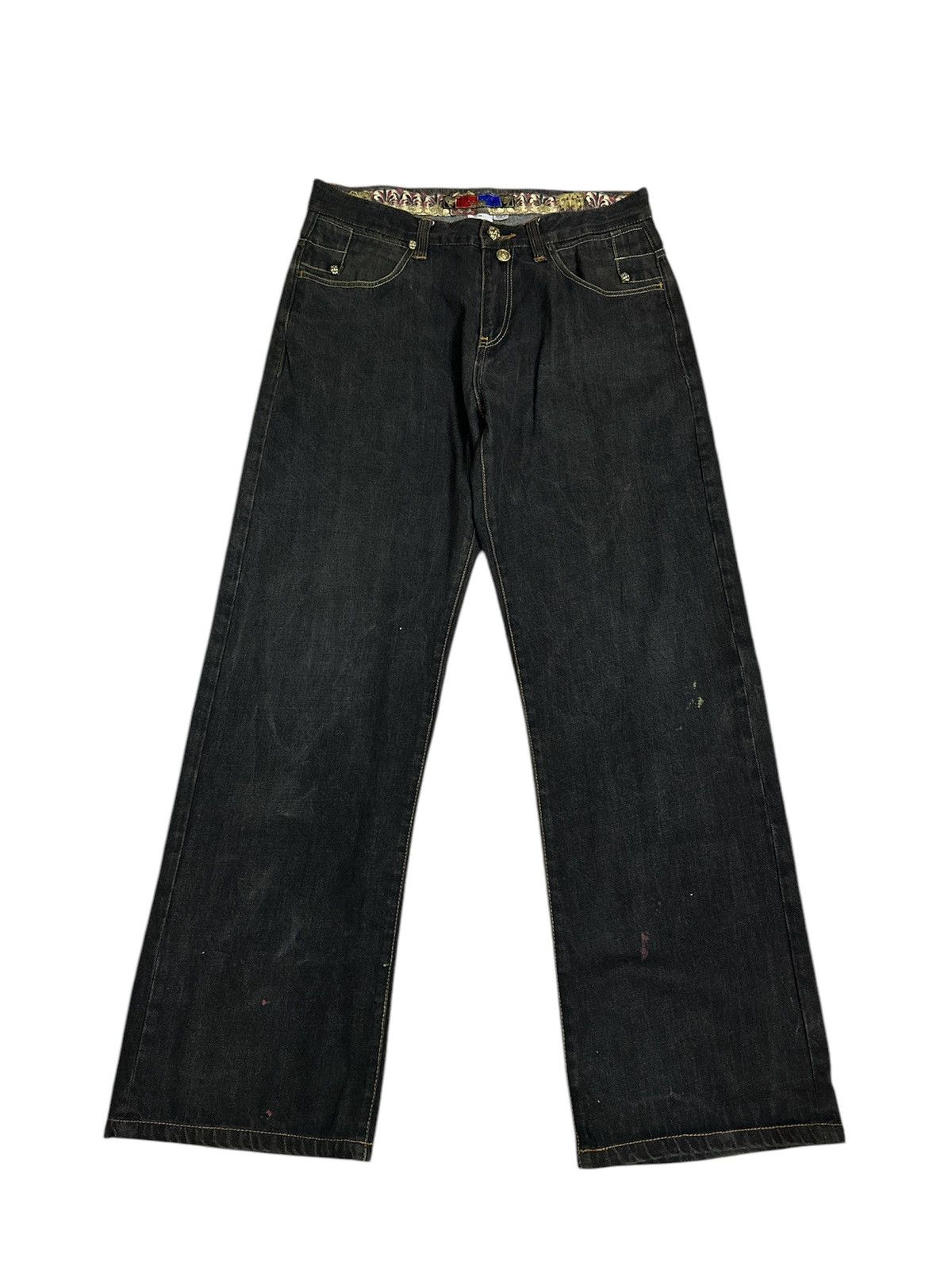 If Six Was Nine Y2K Seventh 7th Embroidered Baggy Jeans Goa Lgb Jnco Style Size US 36 / EU 52 - 5 Thumbnail