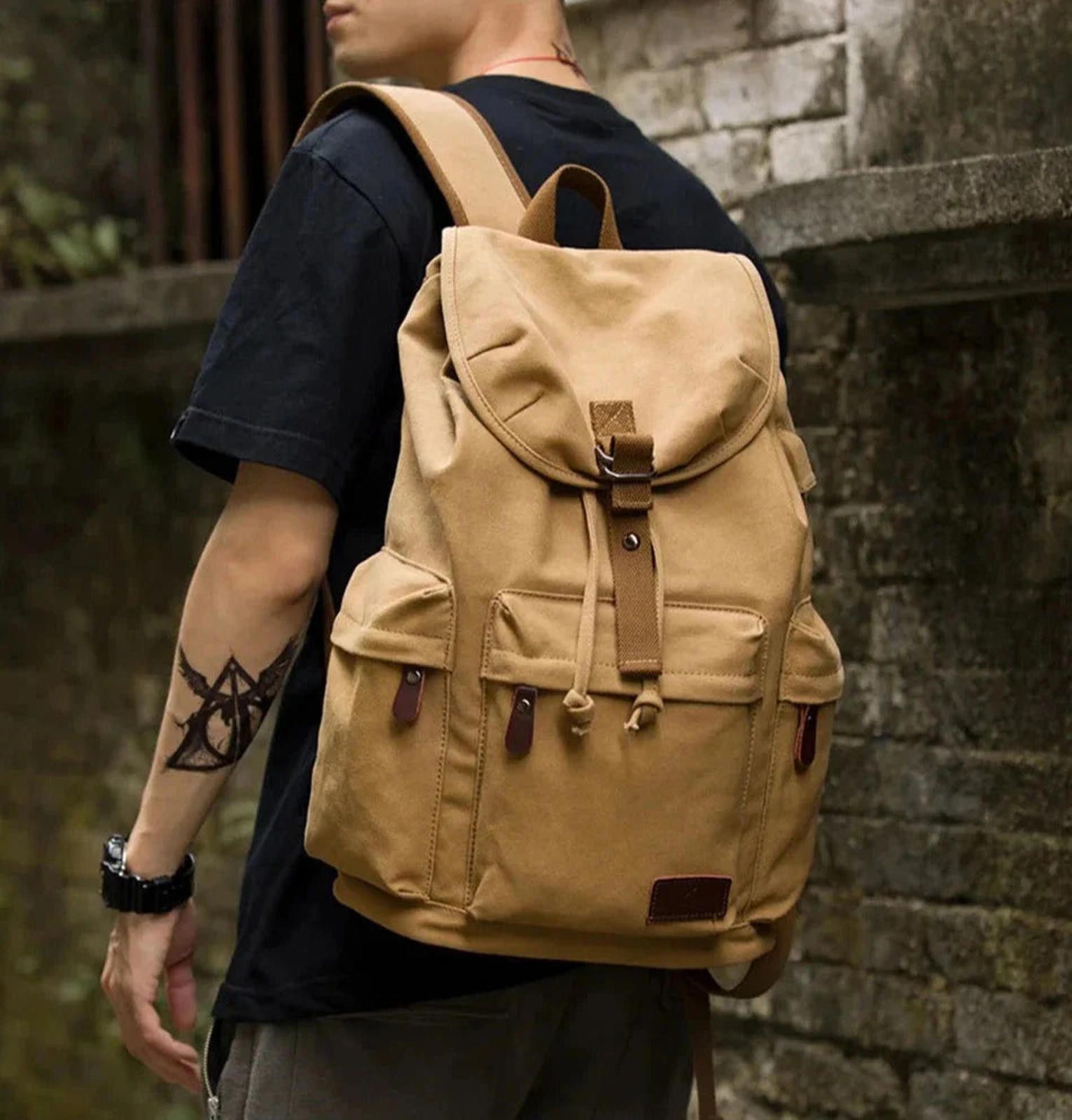 Other Vintage Style Canvas Backpack Size ONE SIZE - 1 Thumbnail