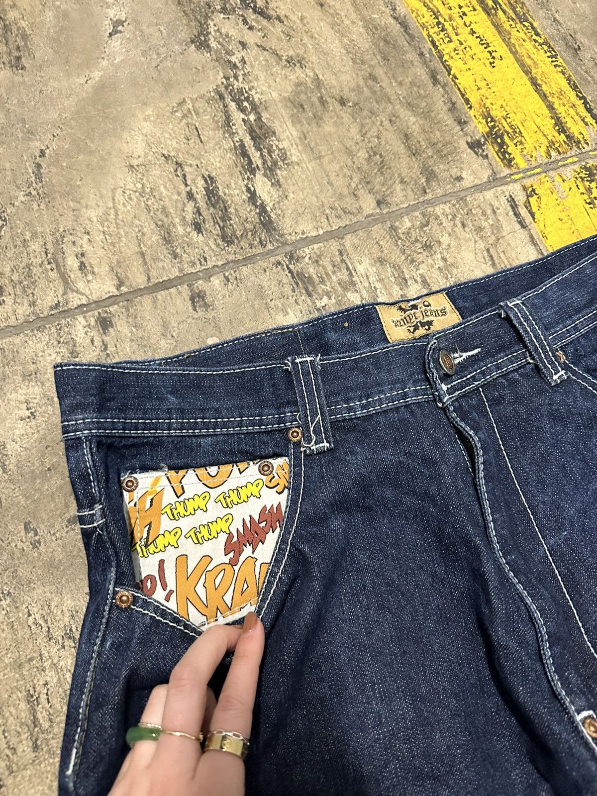 Japanese Brand × Vintage Y2K baggy graphic jeans Size US 36 / EU 52 - 8 Thumbnail