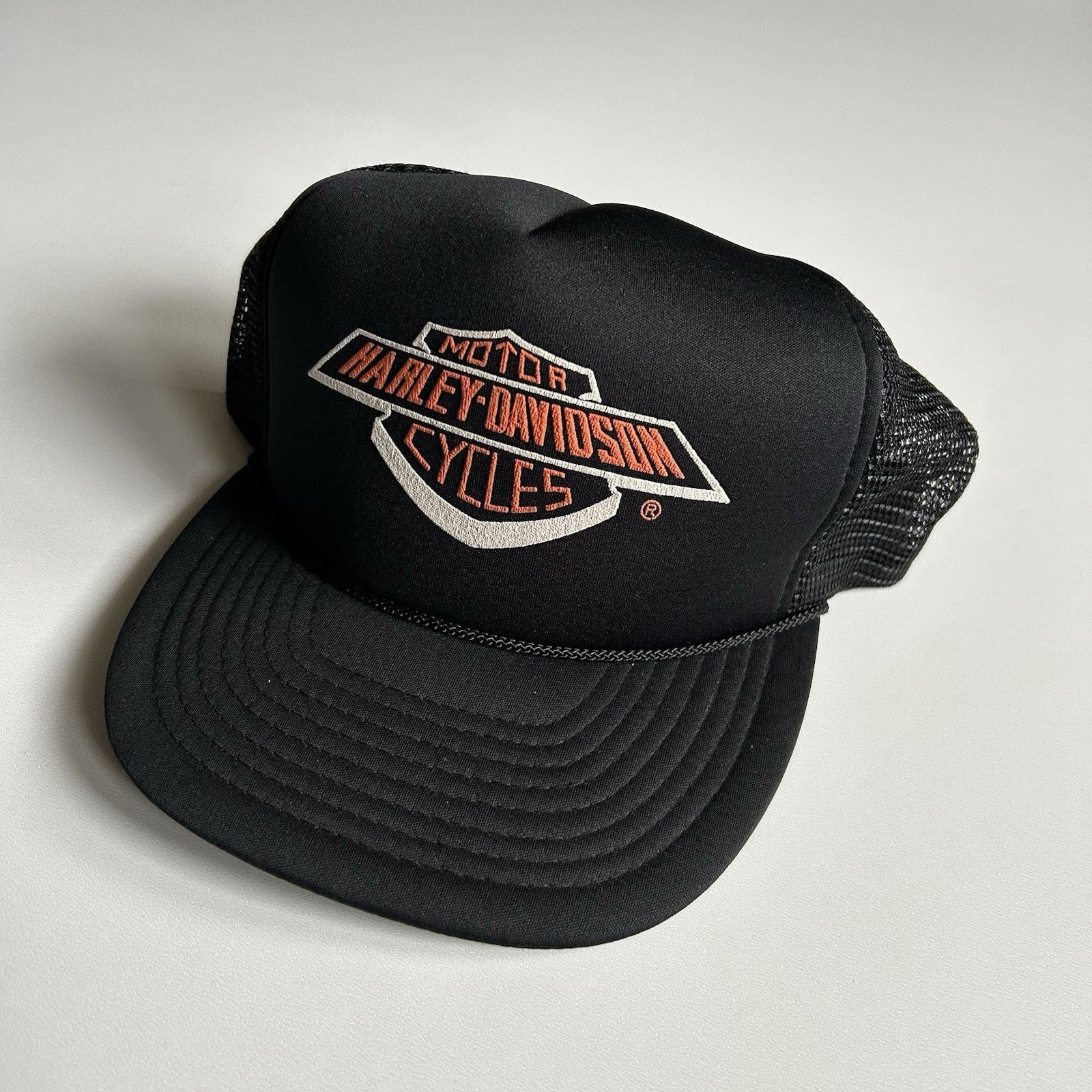 Harley Davidson Vintage Harley-Davidson Hat Trucker Cap Snapback Black Rare Size ONE SIZE - 2 Thumbnail