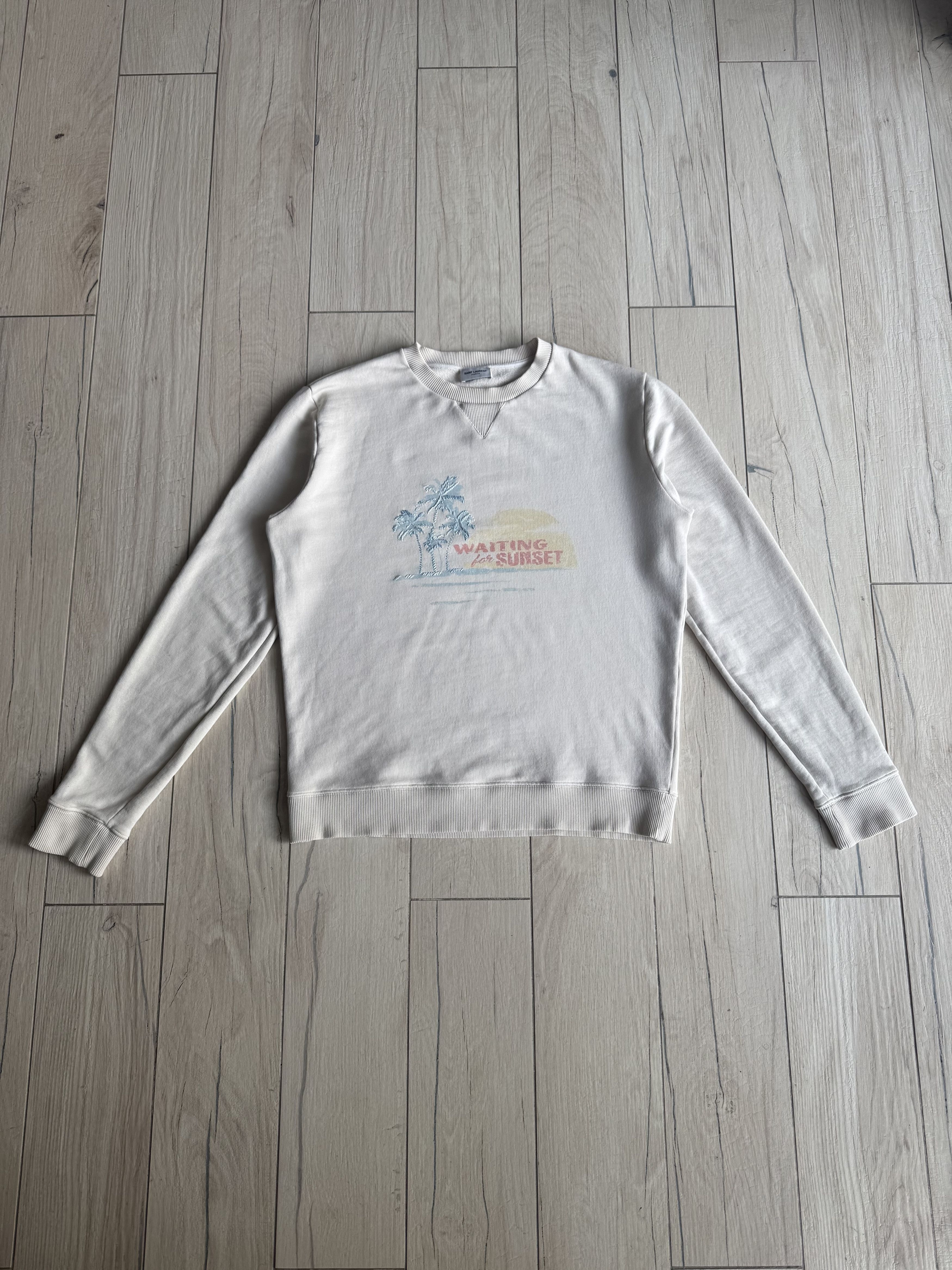 Saint Laurent Paris SS17 Saint Laurent Waiting For Sunset Cream Crewneck Size US M / EU 48-50 / 2 - 1 Thumbnail