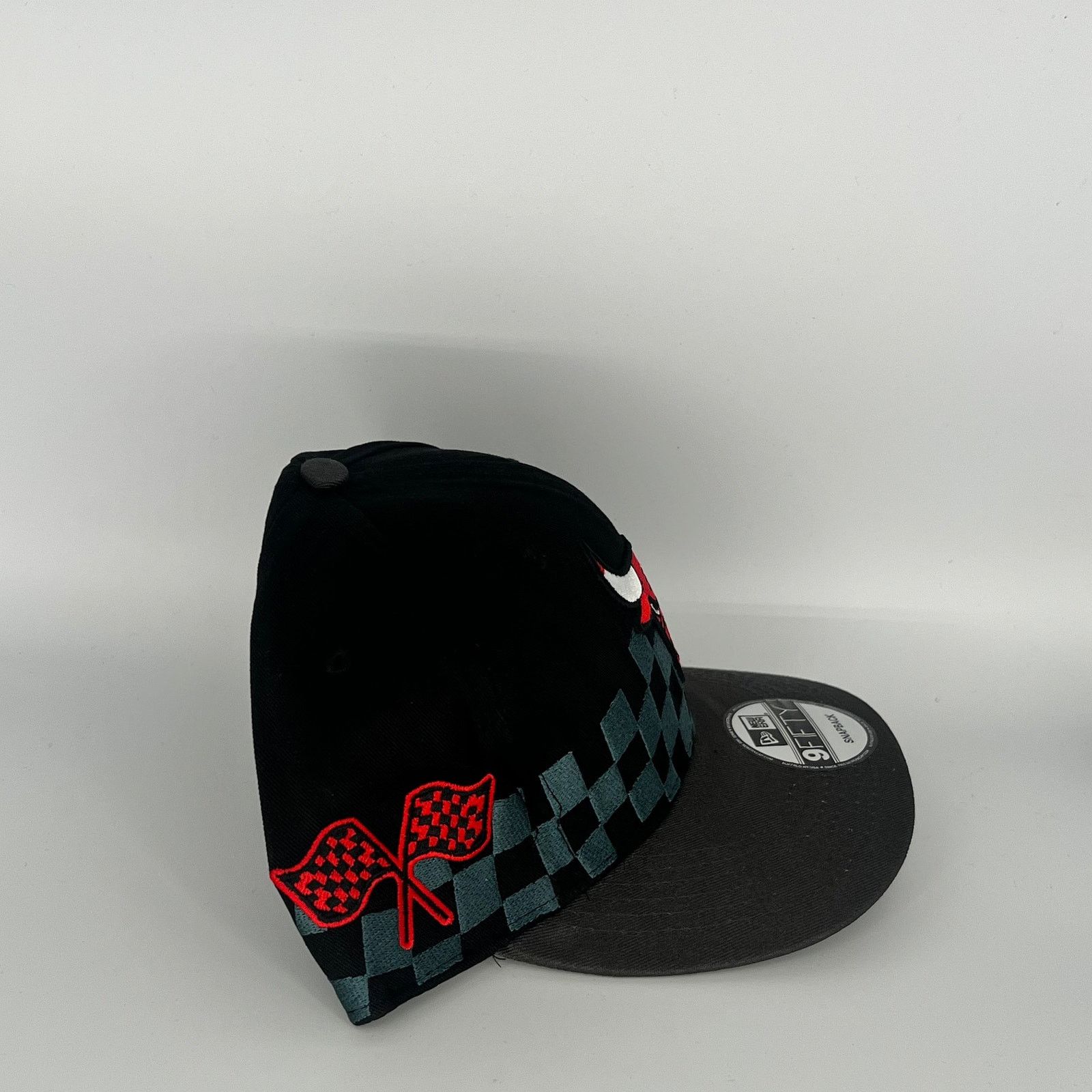 New Era Black Chicago Bulls Checkered Racing Flags New Era NBA Size ONE SIZE - 3 Thumbnail