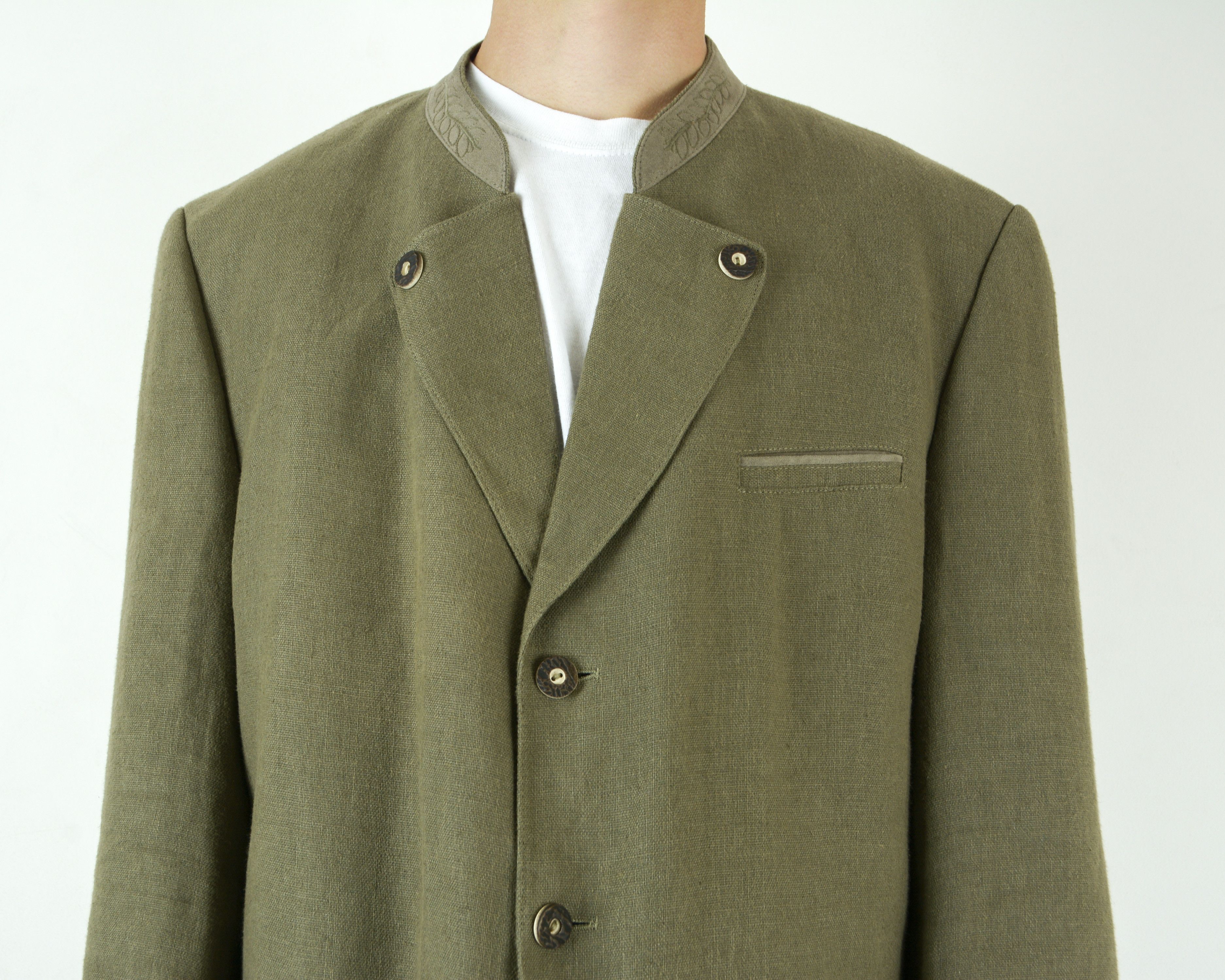 Vintage Landhaus Linen Trachten Mens UK 48S US Blazer Suit Jacket Size 48S - 6 Thumbnail
