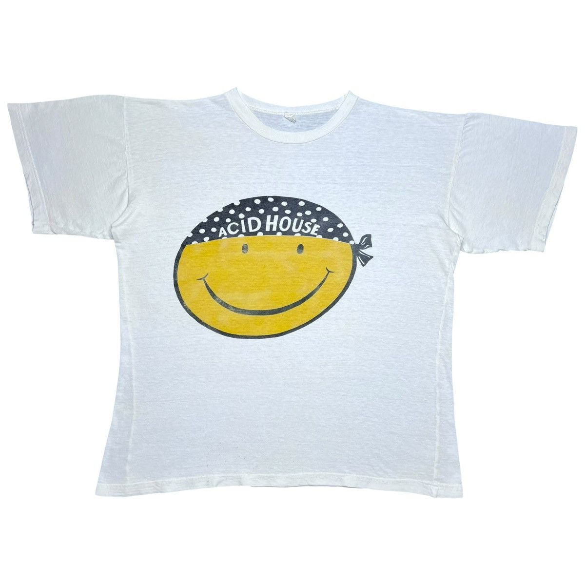 Vintage Vtg 1980s Acid House Smiley Face Bandana Techno Rave T-Shirt Size US L / EU 52-54 / 3 - 1 Thumbnail