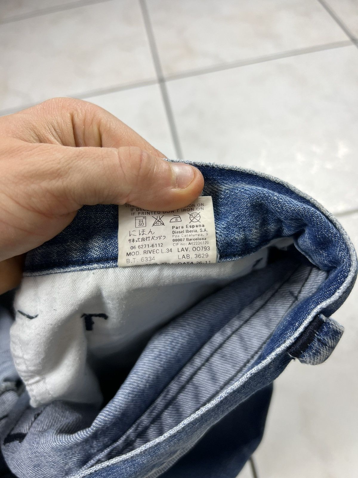 Diesel Vintage Diesel Rivec y2k distressed denim washed jeans pants Size US 33 - 19 Thumbnail
