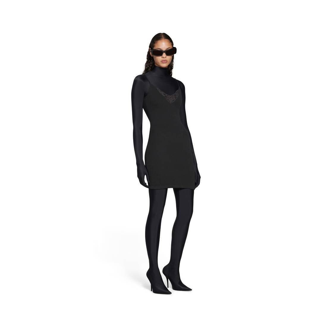 Balenciaga o1bcso1str1124 Outside Loop Strap Mini Dress in Washed Black Size M / US 6-8 / IT 42-44 - 3 Thumbnail
