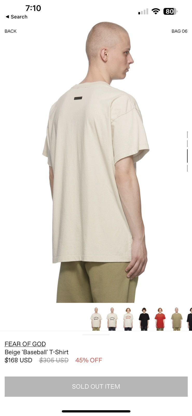 Fear of God Fear of God Baseball Tee Size US S / EU 44-46 / 1 - 3 Thumbnail