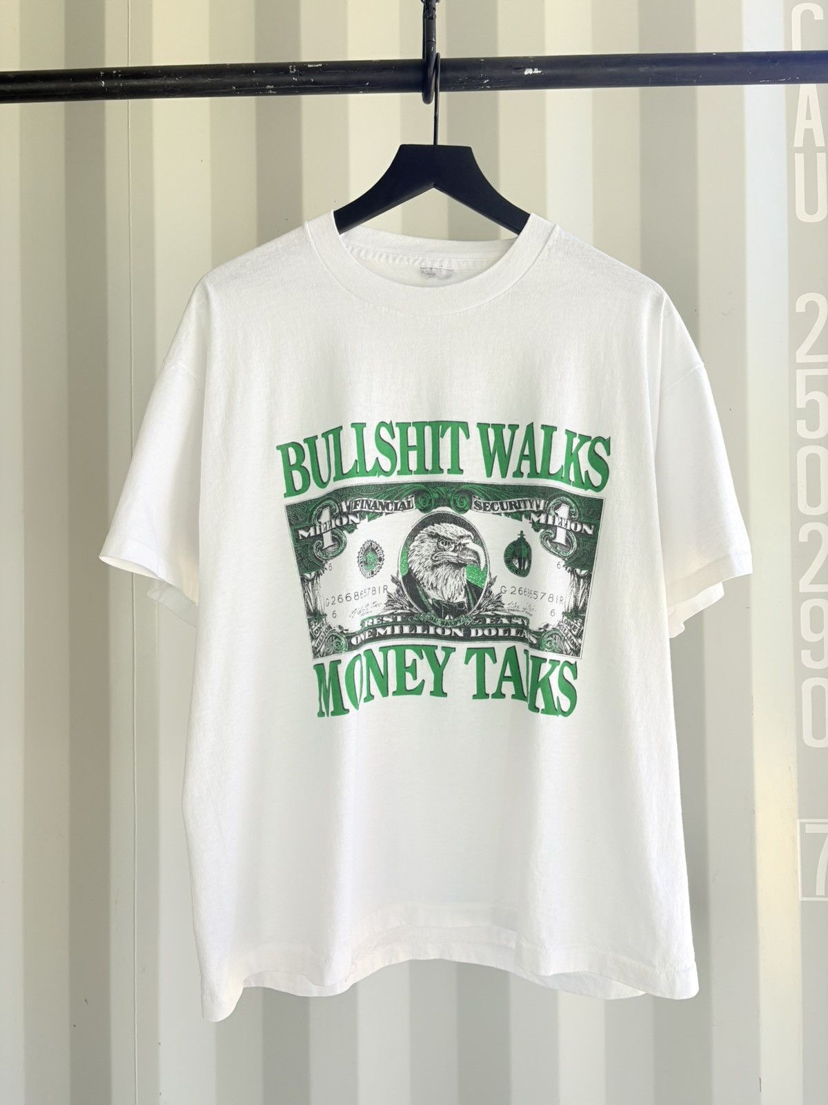 Vintage Money Talks Sun Faded Shirt Thrashed Distressed Boxy ERD Size US XL / EU 56 / 4 - 1 Thumbnail