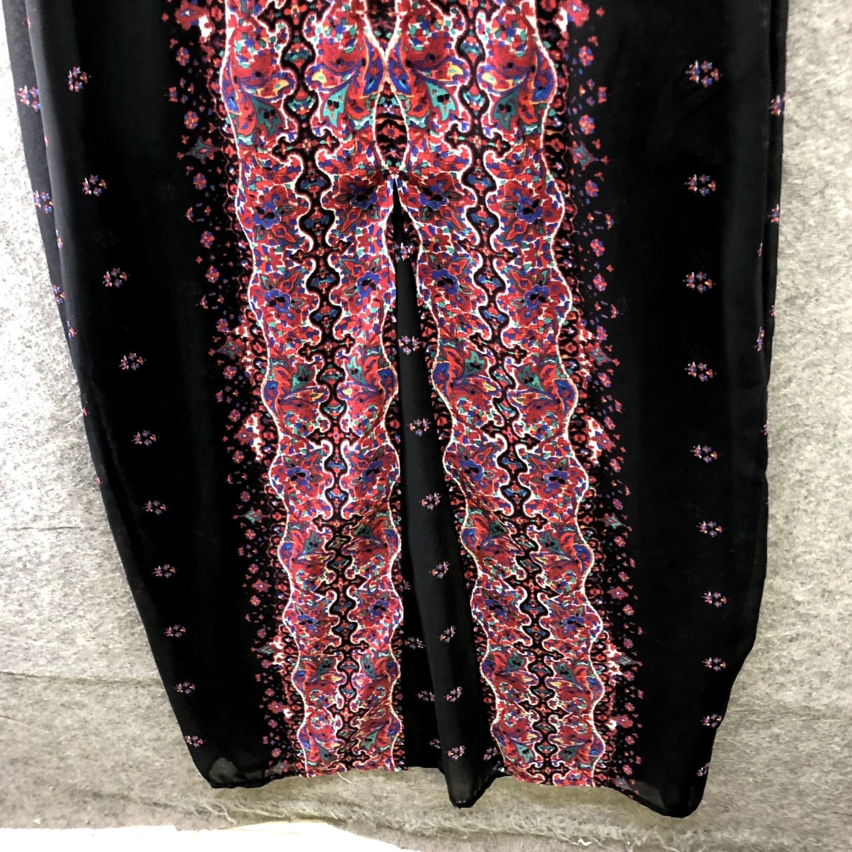 Express Express Maxi Dress Womens S Black Red Paisley Boho Cami Chiffon Split Front Size S / US 4 / IT 40 - 4 Thumbnail