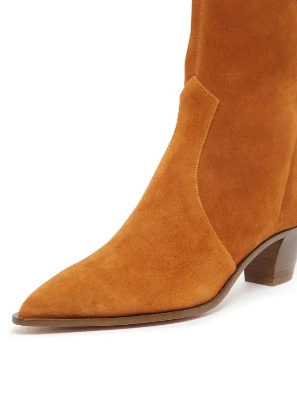 Aquazzura o1y0625 Suede Leather Ankle Boots in Brown Size US 6 / IT 36 - 4 Thumbnail