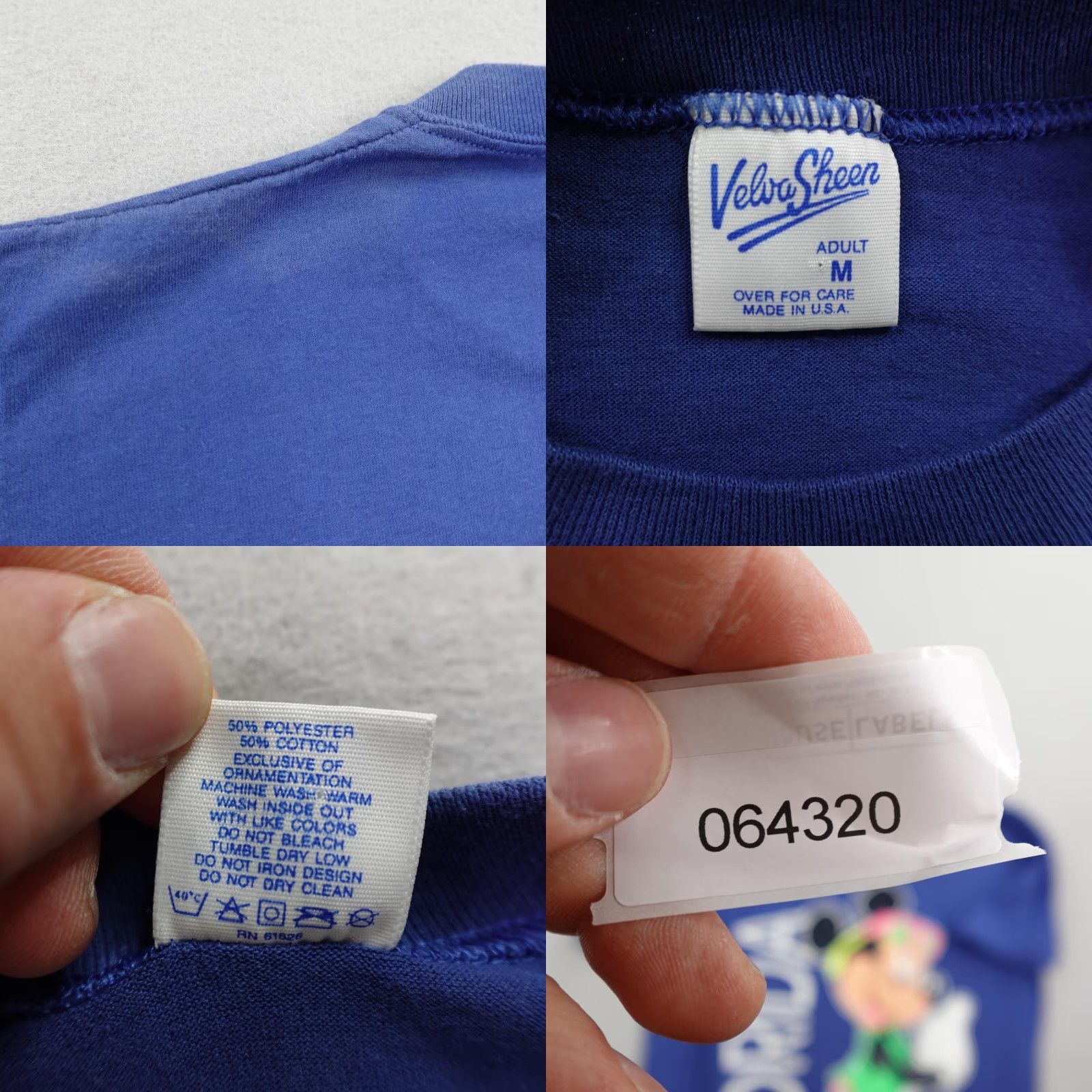 Velva Sheen VINTAGE Velva Sheen Disney Shirt Mens M Blue Mickey Mouse Florida 90s USA Crew Neck Short Sleeve Graphic Print Size US M / EU 48-50 / 2 - 8 Thumbnail