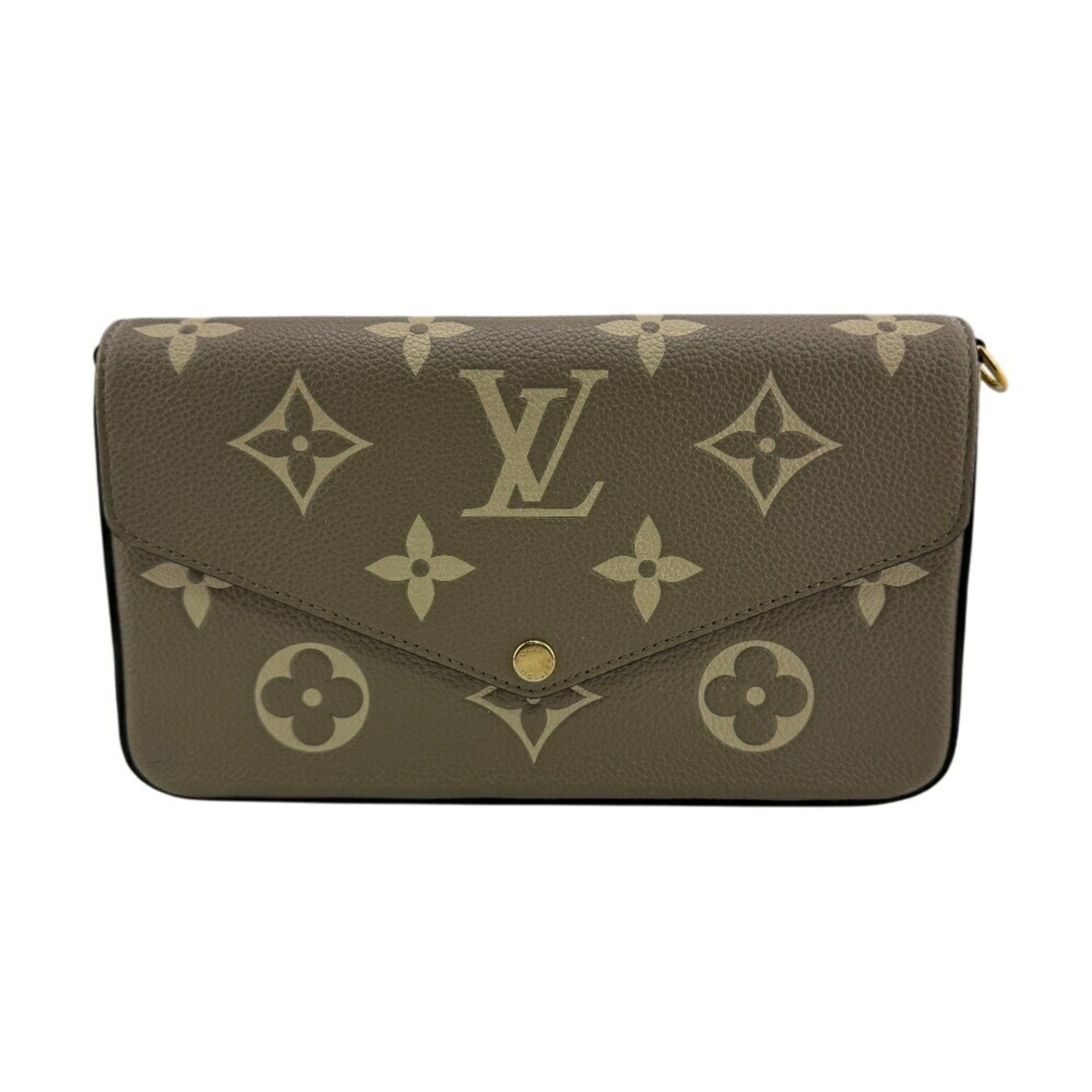 LOUIS VUITTON M82610 Pochette Felicie Chain Shoulder Bag 2-Way Clutch Monogram Empreinte Gray Women's