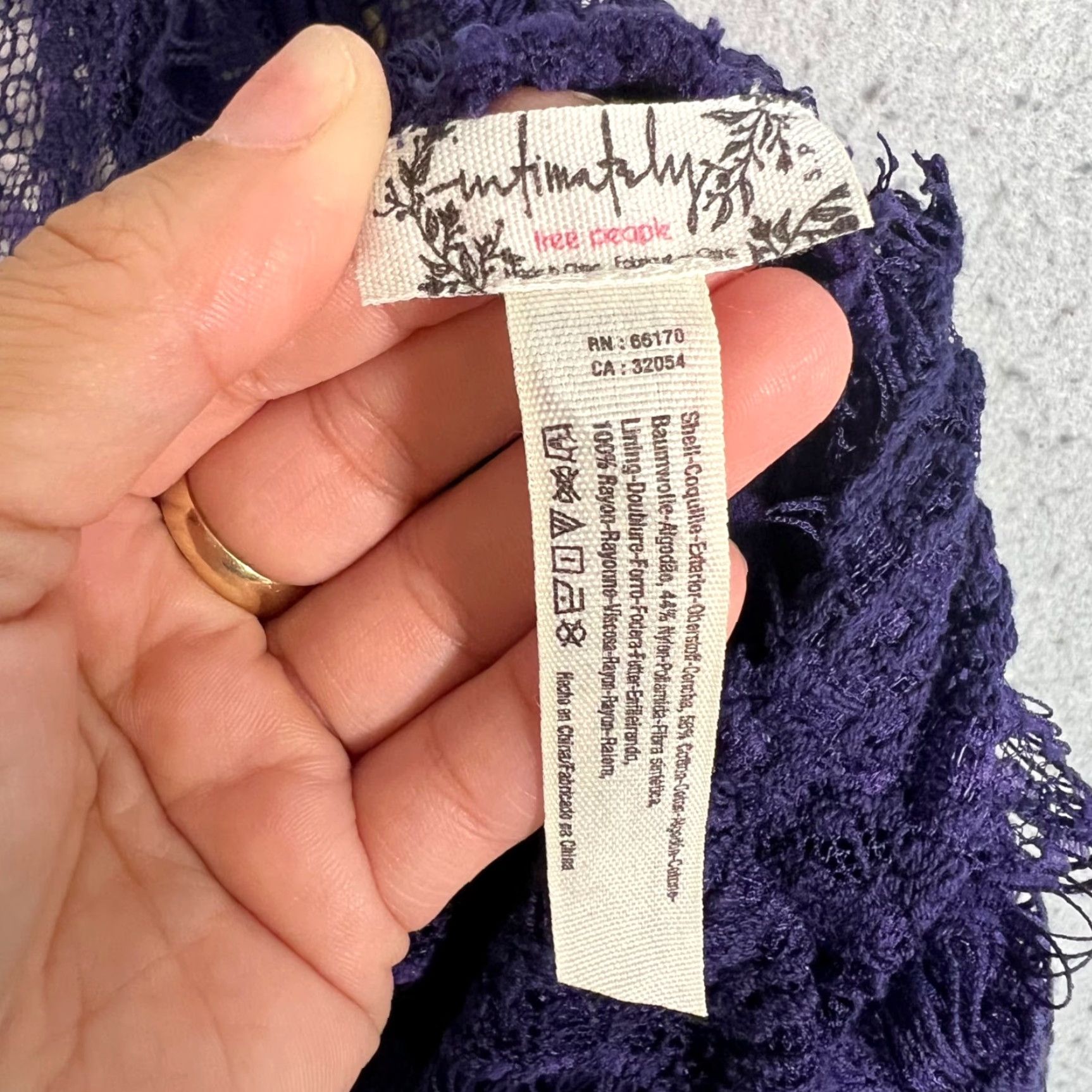 Free People VINTAGE Free People Dress Halter Lace Purple A-Line Womens Small Sleeveless Short Size S / US 4 / IT 40 - 3 Thumbnail