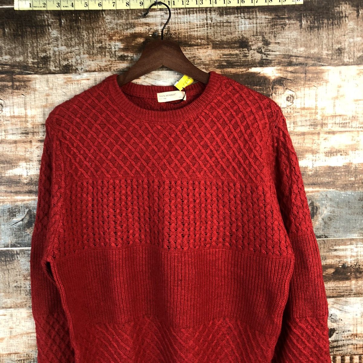 Homespun Knitwear DL Back Number japan Red sweatshirt Knitwear #C509 Size US S / EU 44-46 / 1 - 5 Thumbnail