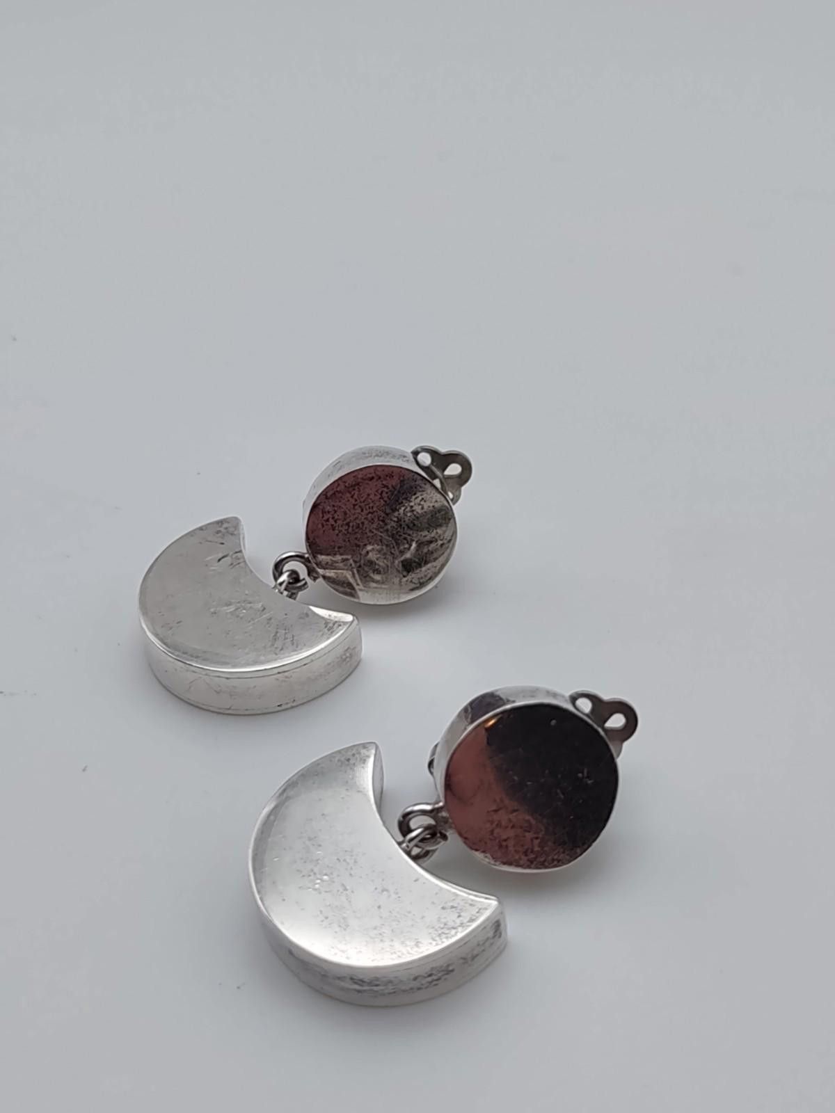 The Unbranded Brand Mexican Modernist 925 Sterling Clip Earrings 20.7g Size ONE SIZE - 1 Thumbnail