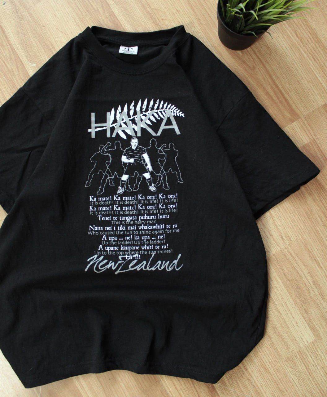 All Blacks 🔥 New Zealand Allblacks Rugby Haka Song A448 T Shirt Vintage Size US M / EU 48-50 / 2 - 2 Thumbnail