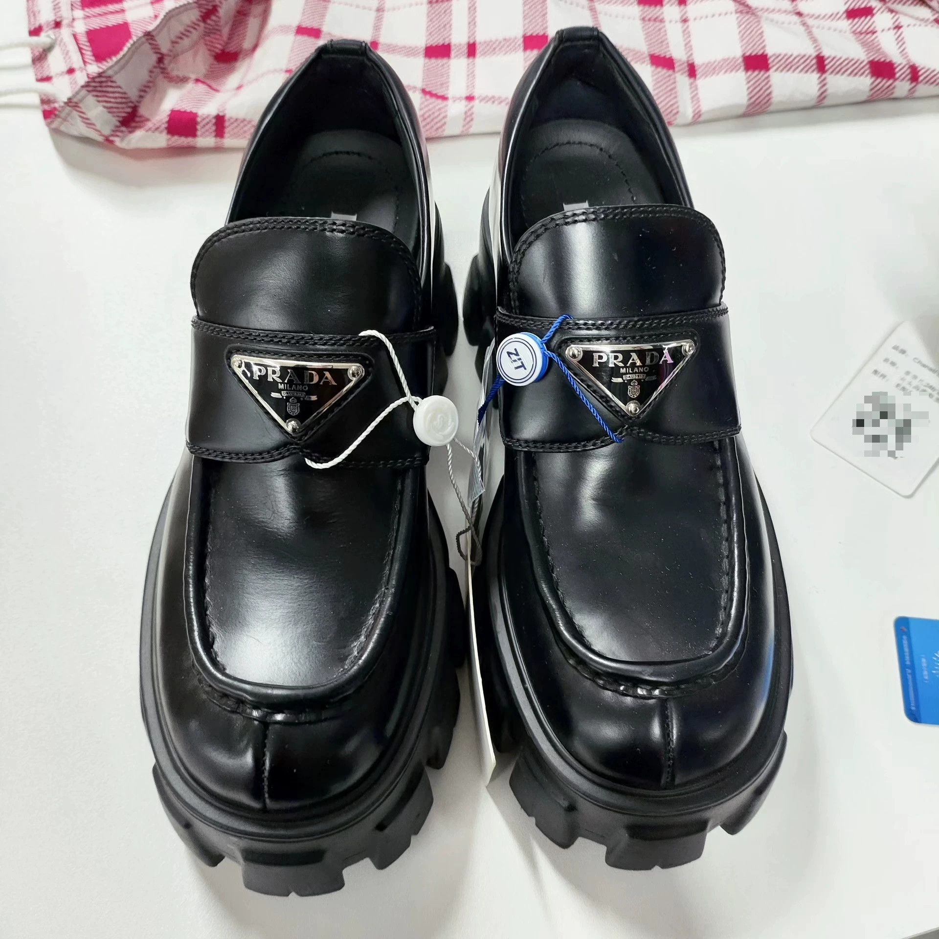 Prada Prada Leather Platform Loafer 36.5 EU Black Size US 6 / IT 36 - 1 Thumbnail