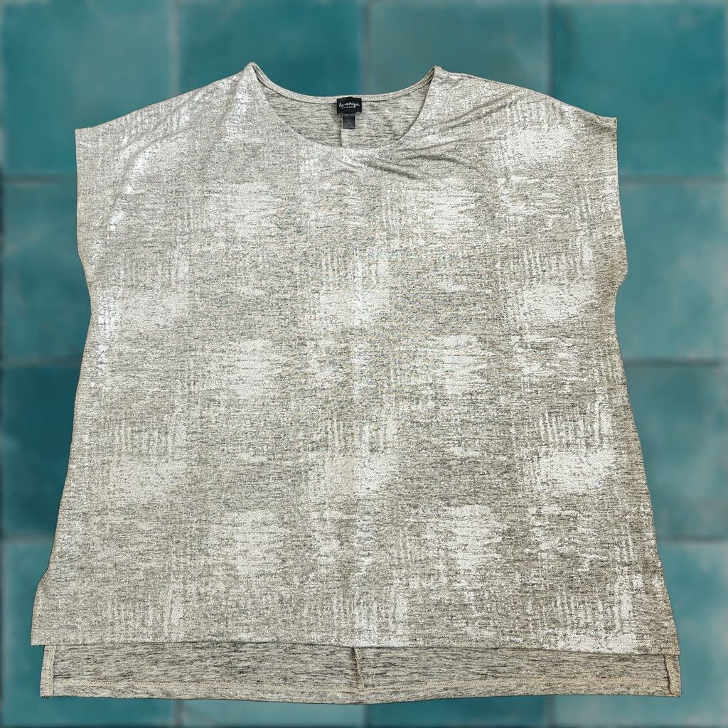Vintage Marled Top Womens 2X Silver Lavanya Woman Knit Low Hem Plus Size XXL / US 16-18 / IT 52-54 - 1 Thumbnail