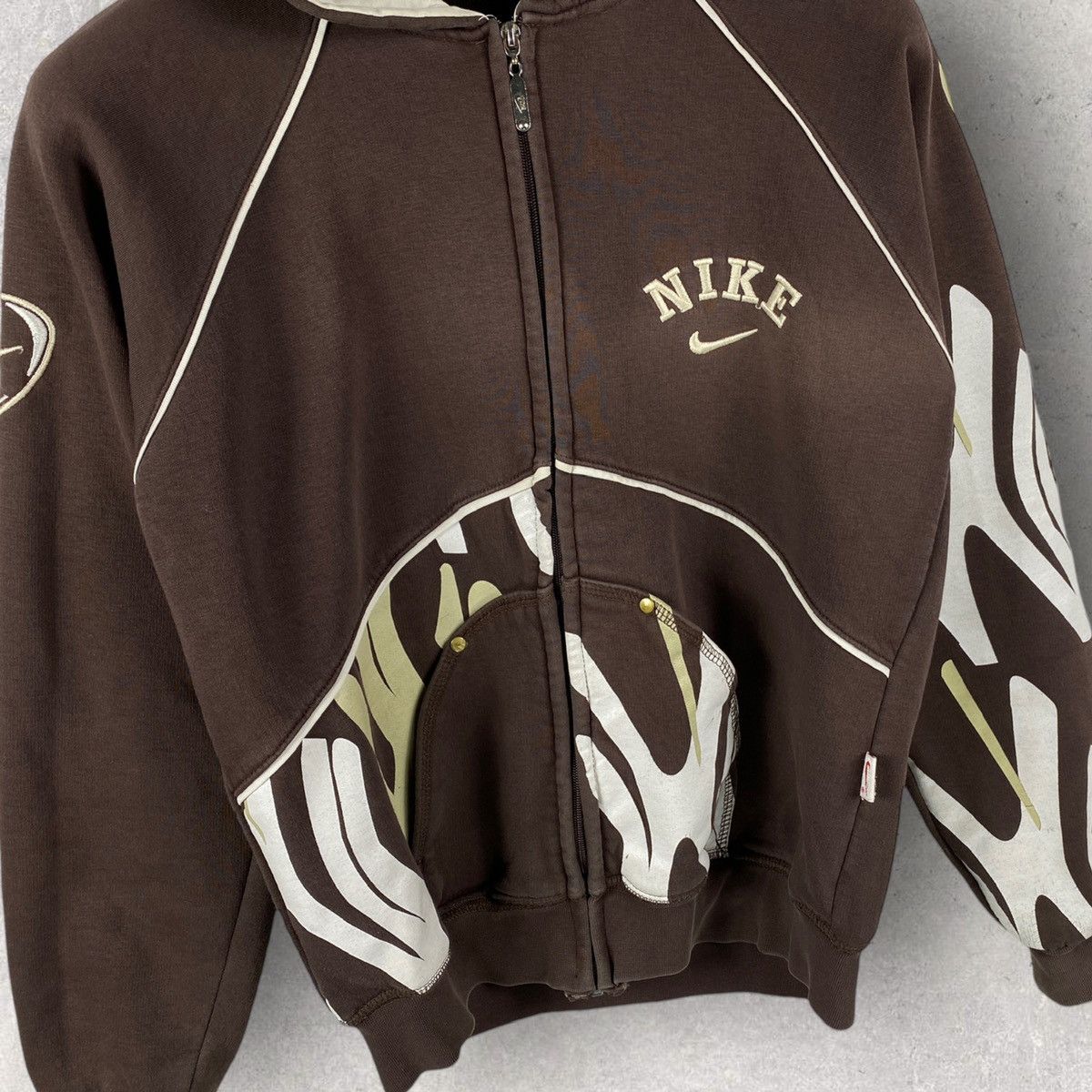 Nike × Vintage vintage Nike Hoodie bootleg Tribal Y2K Faded style diesel Size US M / EU 48-50 / 2 - 2 Thumbnail