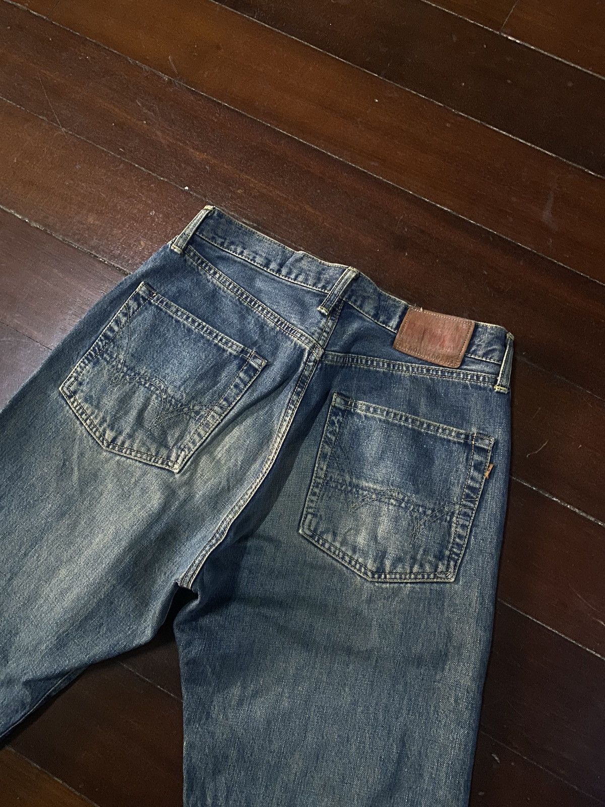 Edwin Fire vtg EDWIN 505 type wide leg selvedge great faded Size US 32 / EU 48 - 14 Thumbnail