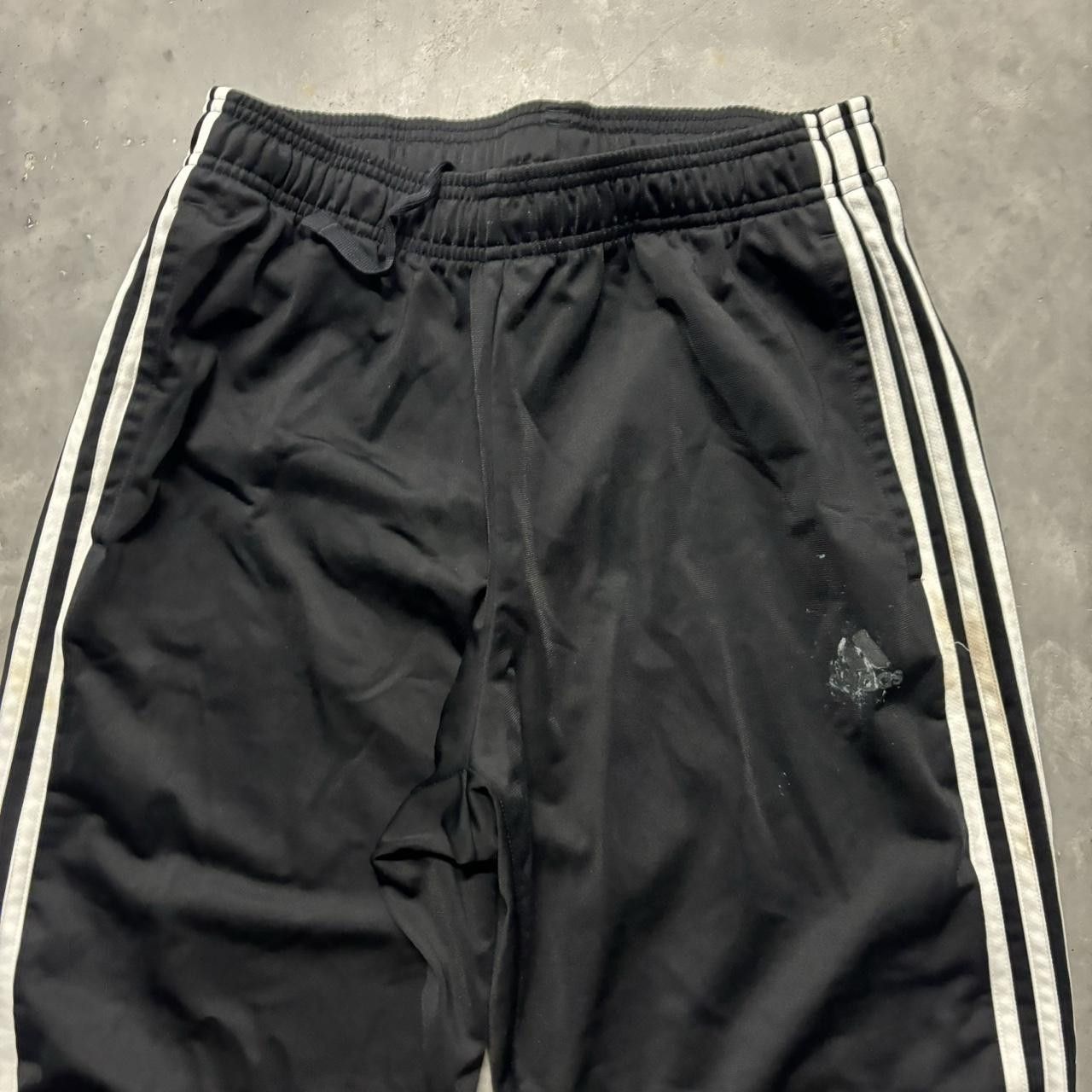 Adidas × Vintage Crazy Vintage Y2K/2000s Black Adidas Striped Drill Track Essential Sweatpants! Size US 30 / EU 46 - 3 Thumbnail