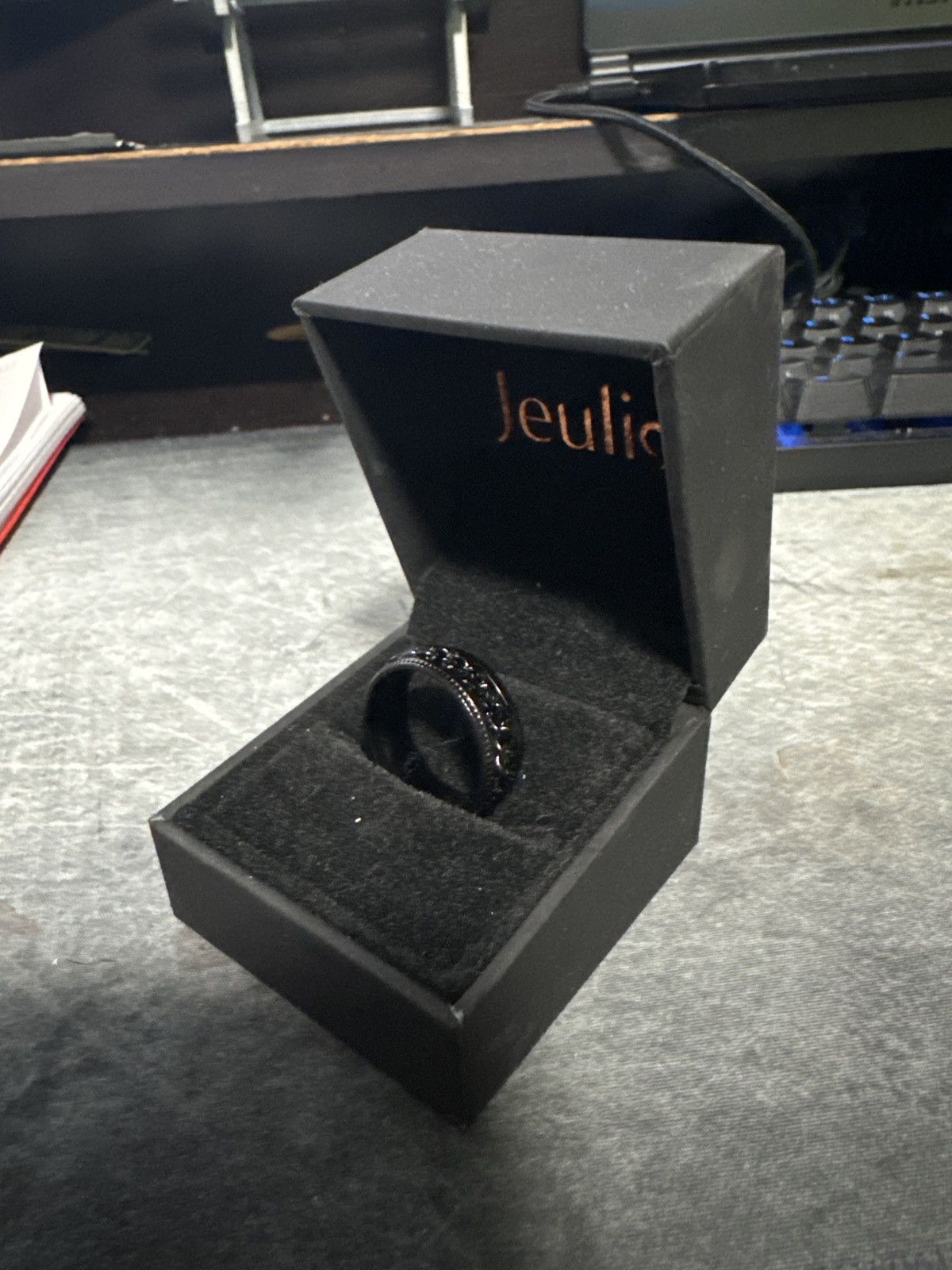 Jewelry × Vintage Stainless steel blacked out chain spinner ring Size ONE SIZE - 3 Thumbnail