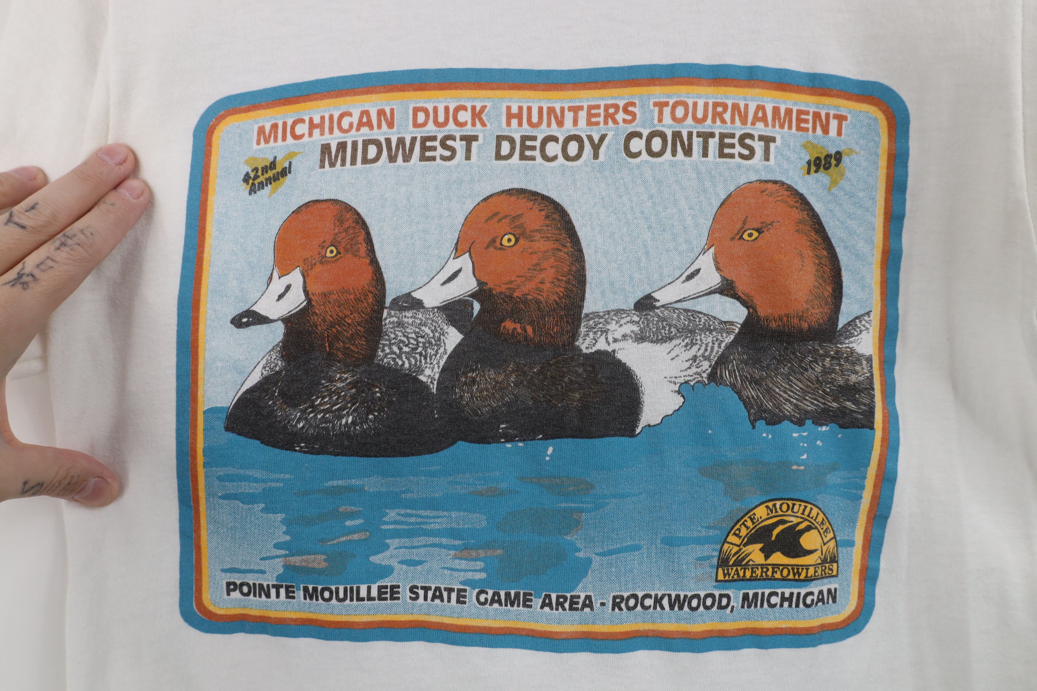 Vintage Vintage 80s 1989 Decoy Contest PTE Mouillee T-Shirt USA Size US S / EU 44-46 / 1 - 4 Thumbnail