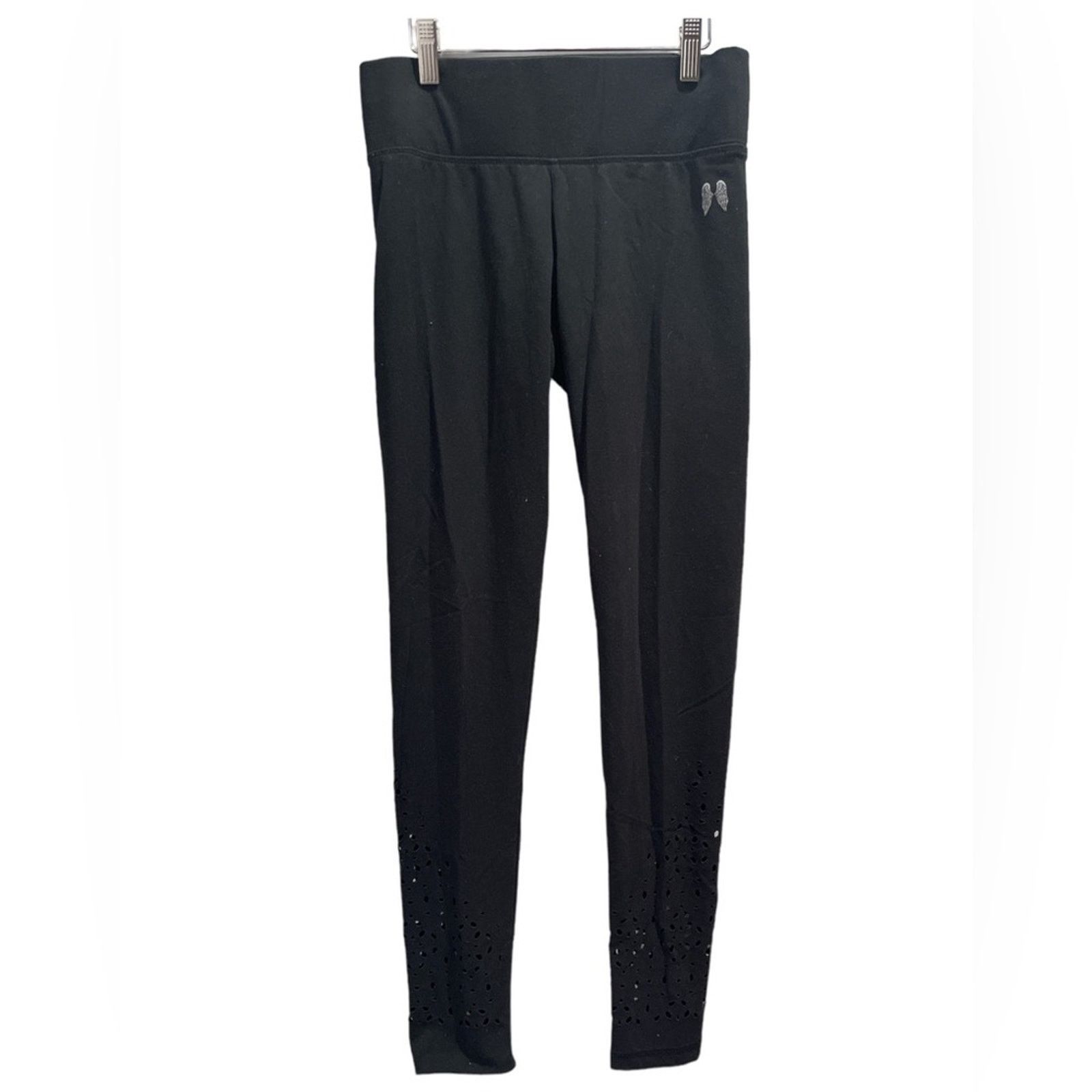 Victoria's Secret VICTORIA’S SECRET Angel Black Eyelet Cutout Panel Leggings Size 27" / US 4 / IT 40 - 4 Thumbnail