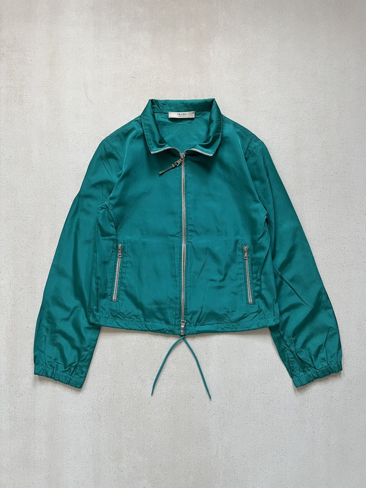 Prada Prada Emerald Green Silk Jacket Size S / US 4 / IT 40 - 2 Thumbnail