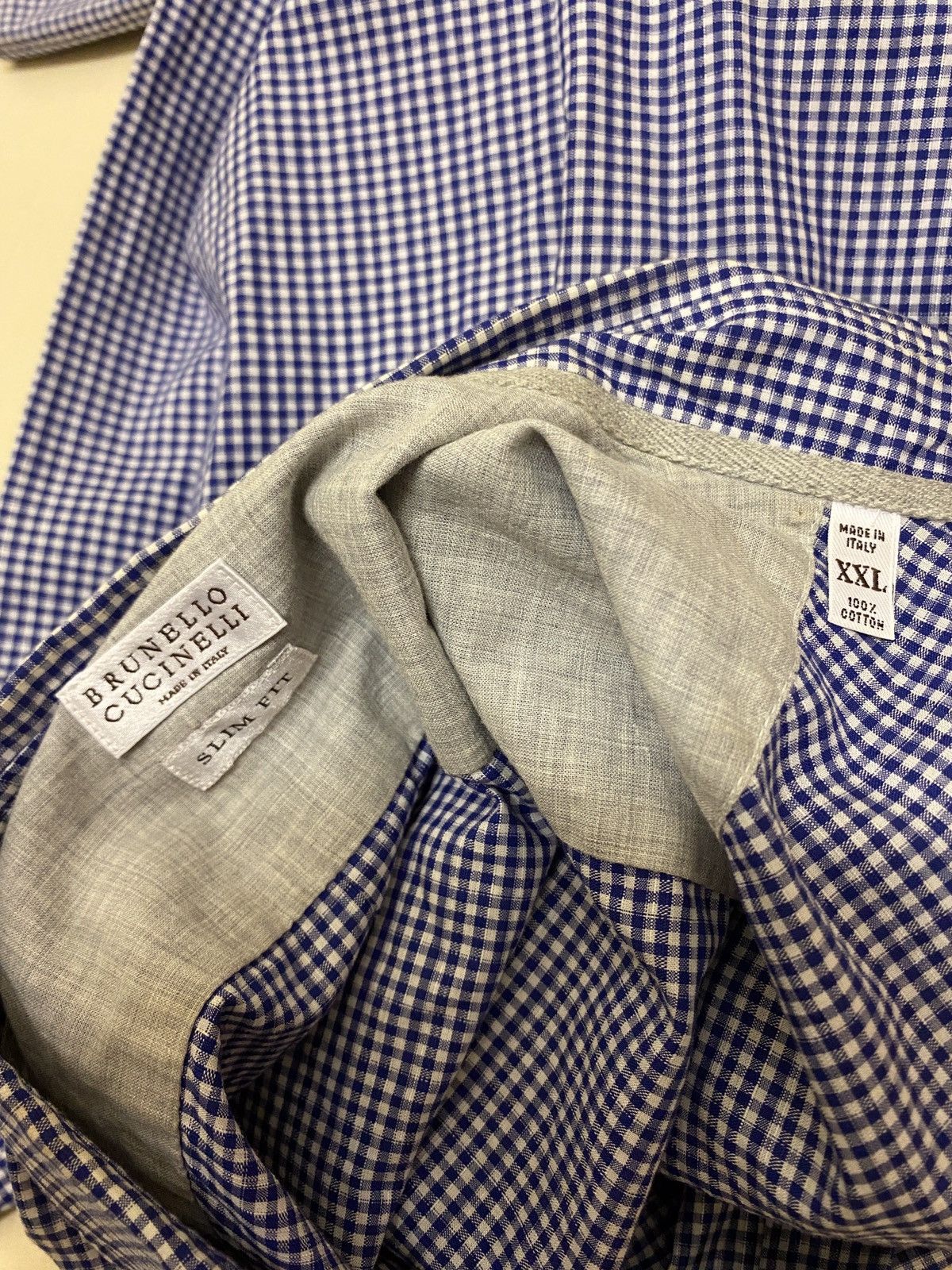 Brunello Cucinelli Brunello Cucinelli Slim Fit Check Shirt Size US L / EU 52-54 / 3 - 13 Thumbnail