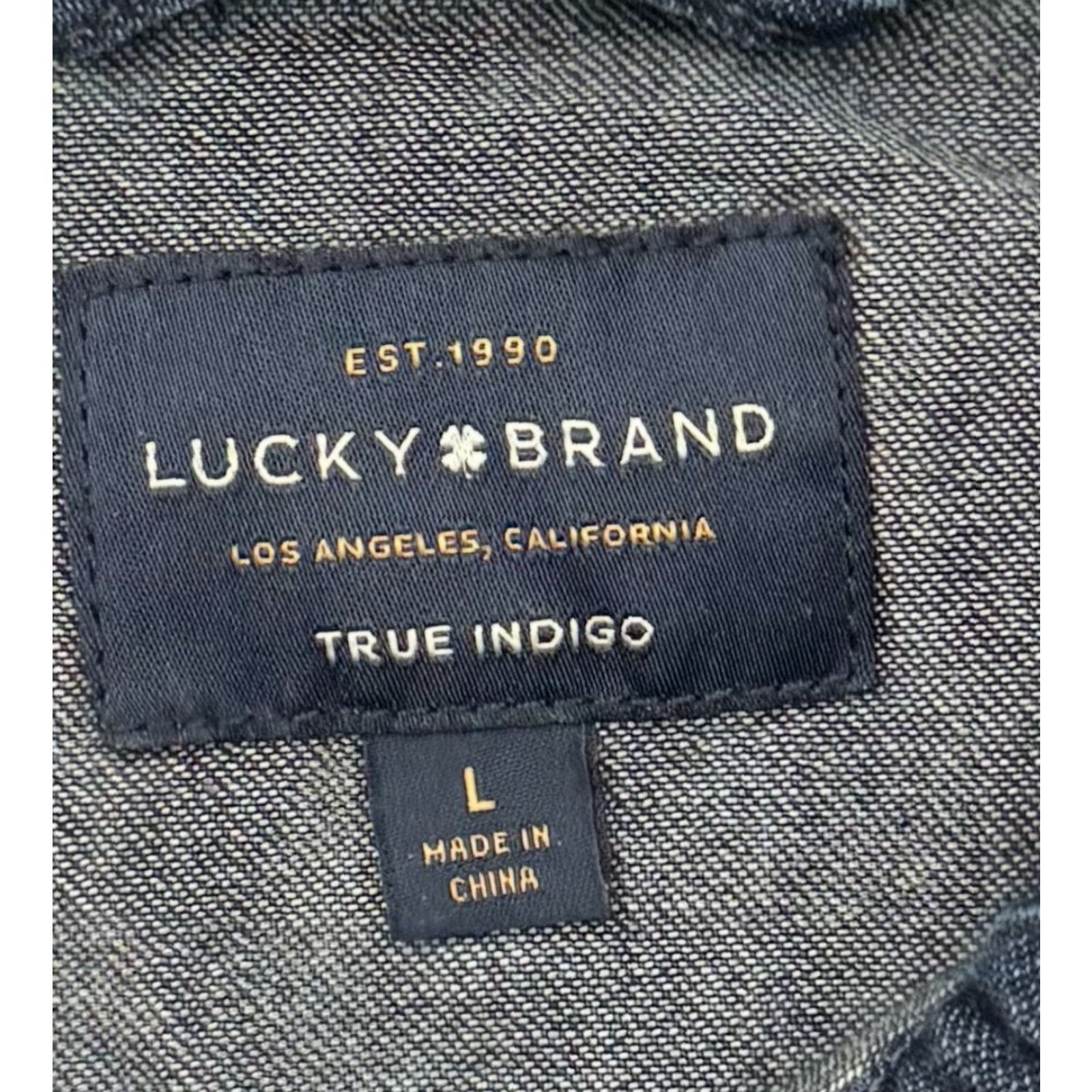 Lucky Brand Lucky Brand Denim Shirt Women Large True Indigo Grunge Boho Streetwear Shirt Womens L Denim Blue 100% Cotton Grunge Cowboy High Low Vintage No Size L / US 10 / IT 46 - 5 Thumbnail