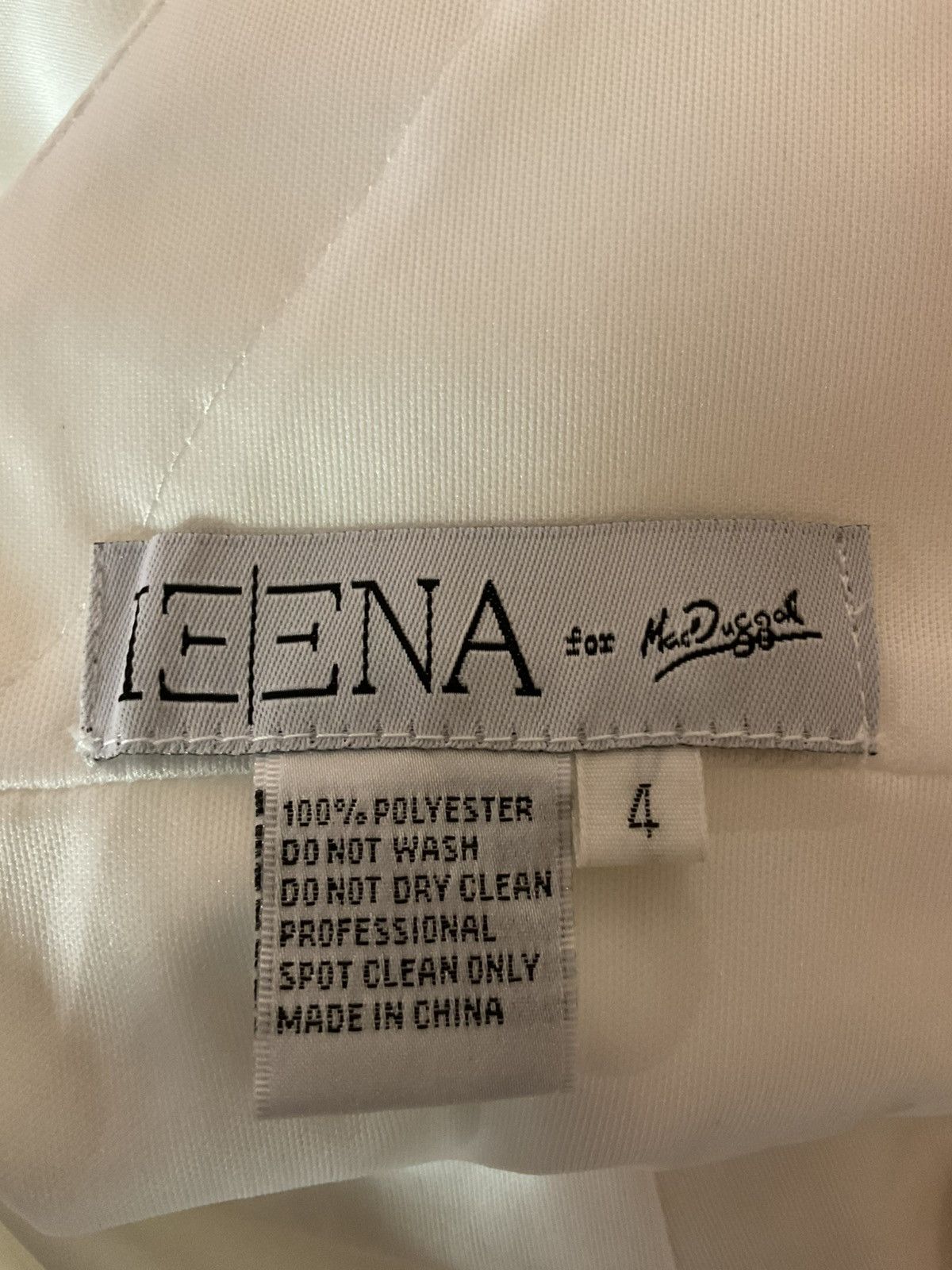 Mac Duggal Asymmetrical Mini Cocktail Dress White Size 4 NWT