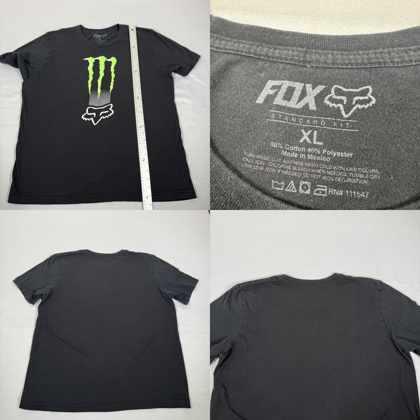 Fox Racing VINTAGE Fox Racing Shirt Mens XL Black Monster Energy Drink Motocross Slim Fit Y2K Size US XL / EU 56 / 4 - 8 Thumbnail