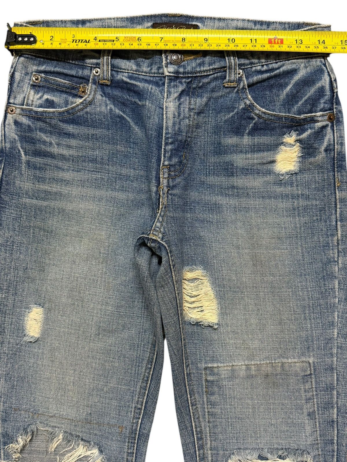 Hysteric Glamour Vintage Y2K Japanese Brand Blue Faded Wash Distressed Flare Size US 28 / EU 44 - 10 Thumbnail