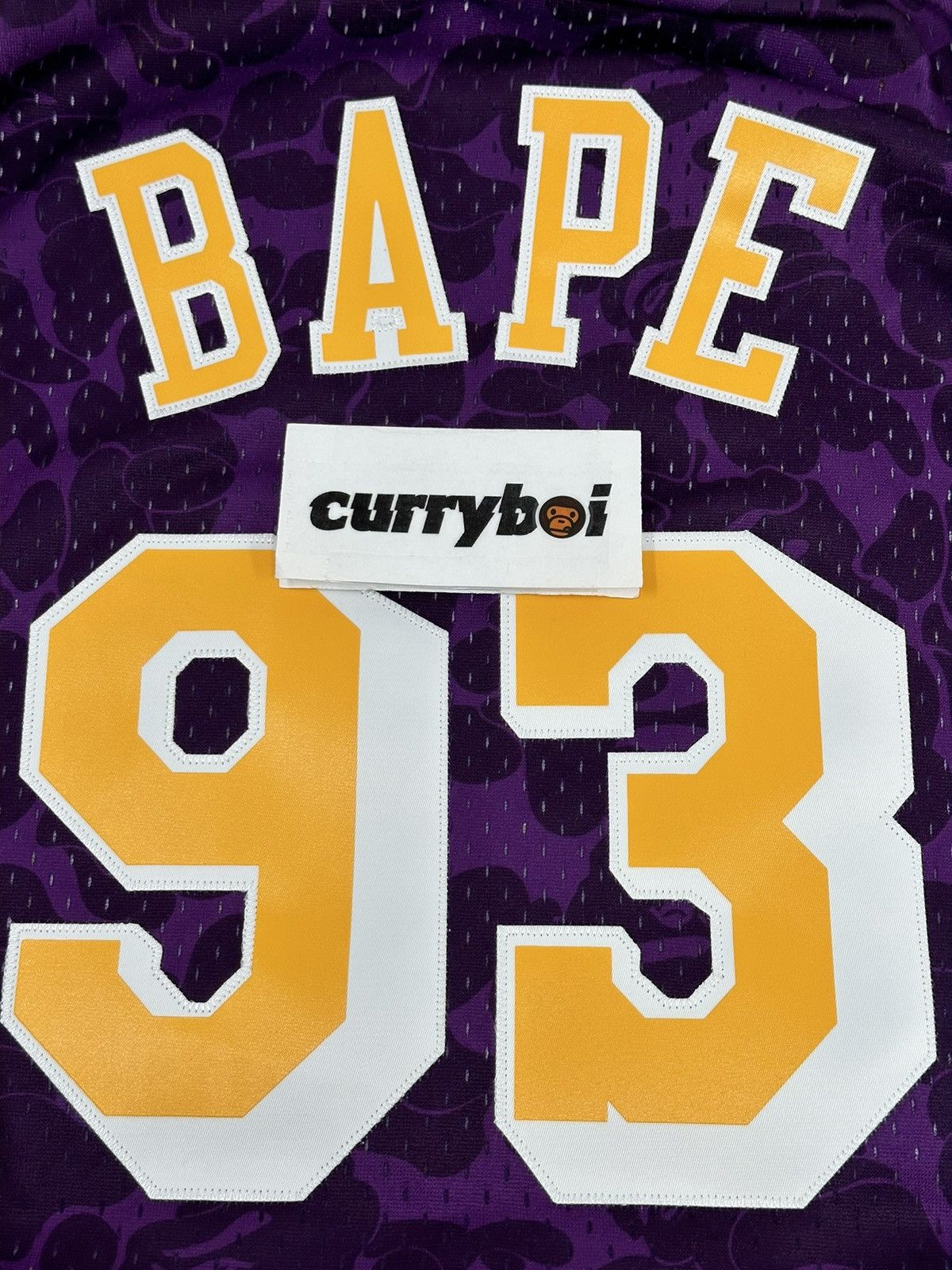 Bape × Mitchell & Ness BAPE x Mitchell & Ness Los Angeles Lakers Jersey Purple Size US XXL / EU 58 / 5 - 7 Thumbnail