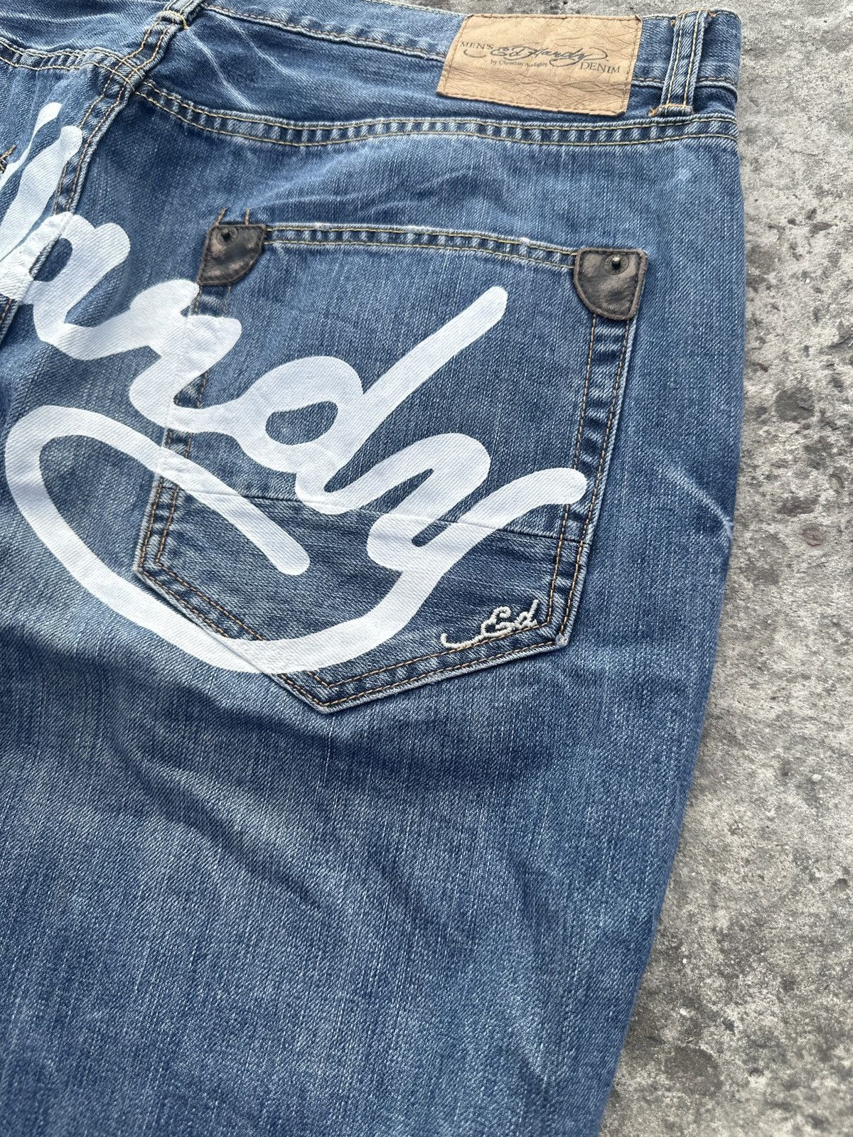 Ed Hardy Y2K Vintage Ed Hardy Denim Shorts Baggy Streetwear Rare Usa Size US 37 - 3 Thumbnail