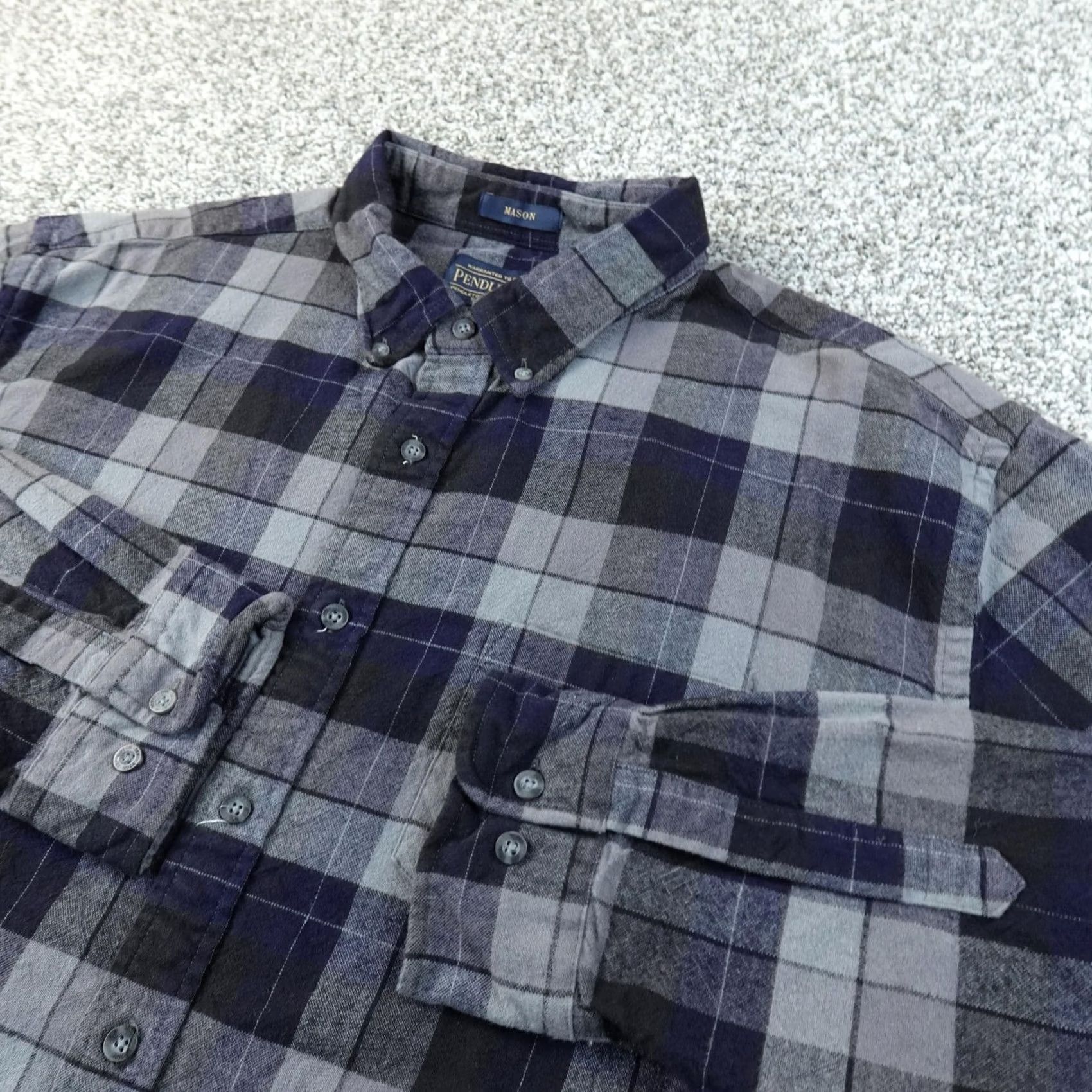 Pendleton Pendleton Shirt Mens 2XL Blue Plaid Flannel Button Up Long Sleeve Outdoor Work Size US XXL / EU 58 / 5 - 2 Thumbnail