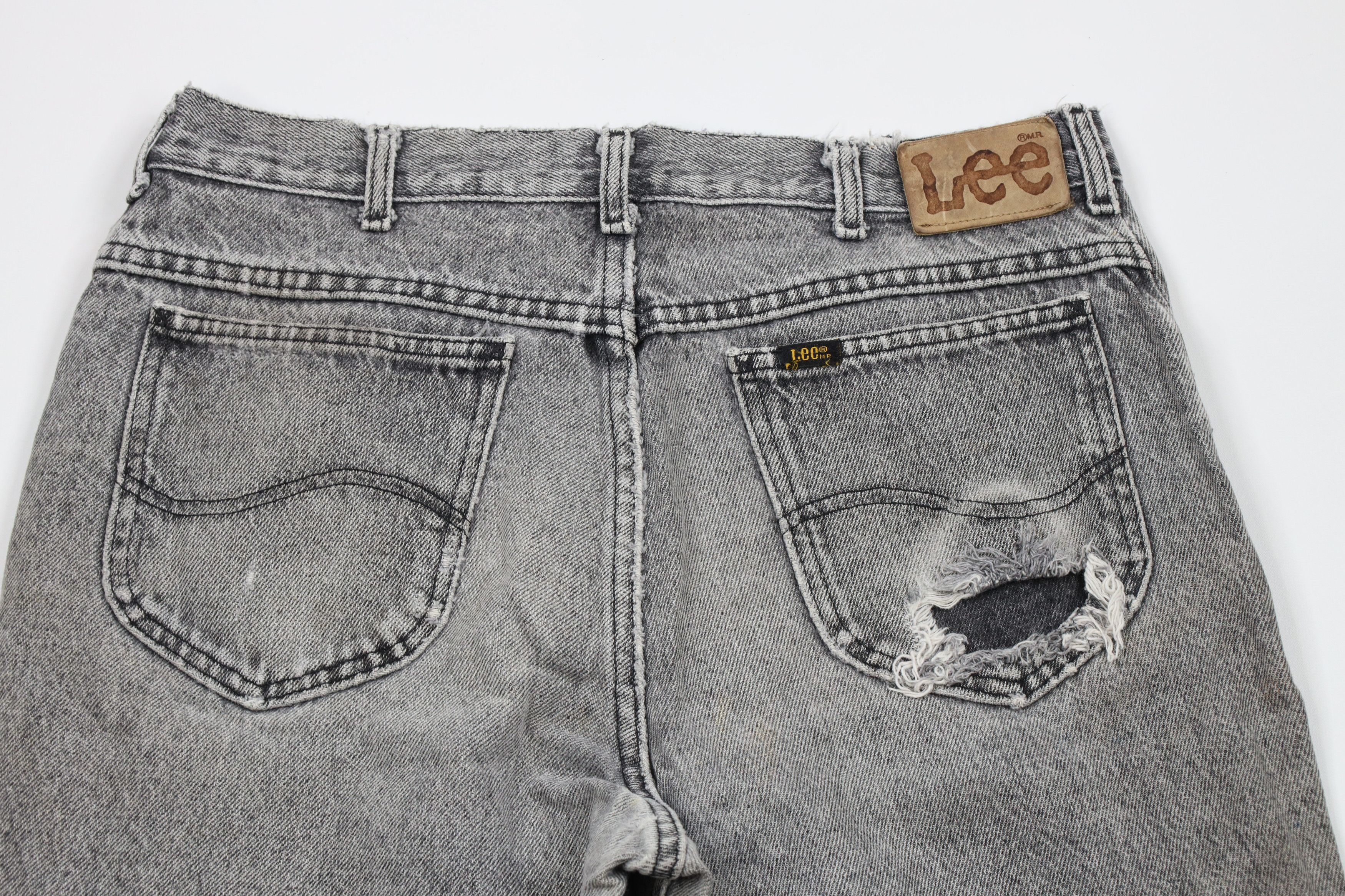 Vintage Vtg 90s Lee Acid Wash Straight Leg Denim Jeans Gray USA Size US 32 / EU 48 - 12 Thumbnail