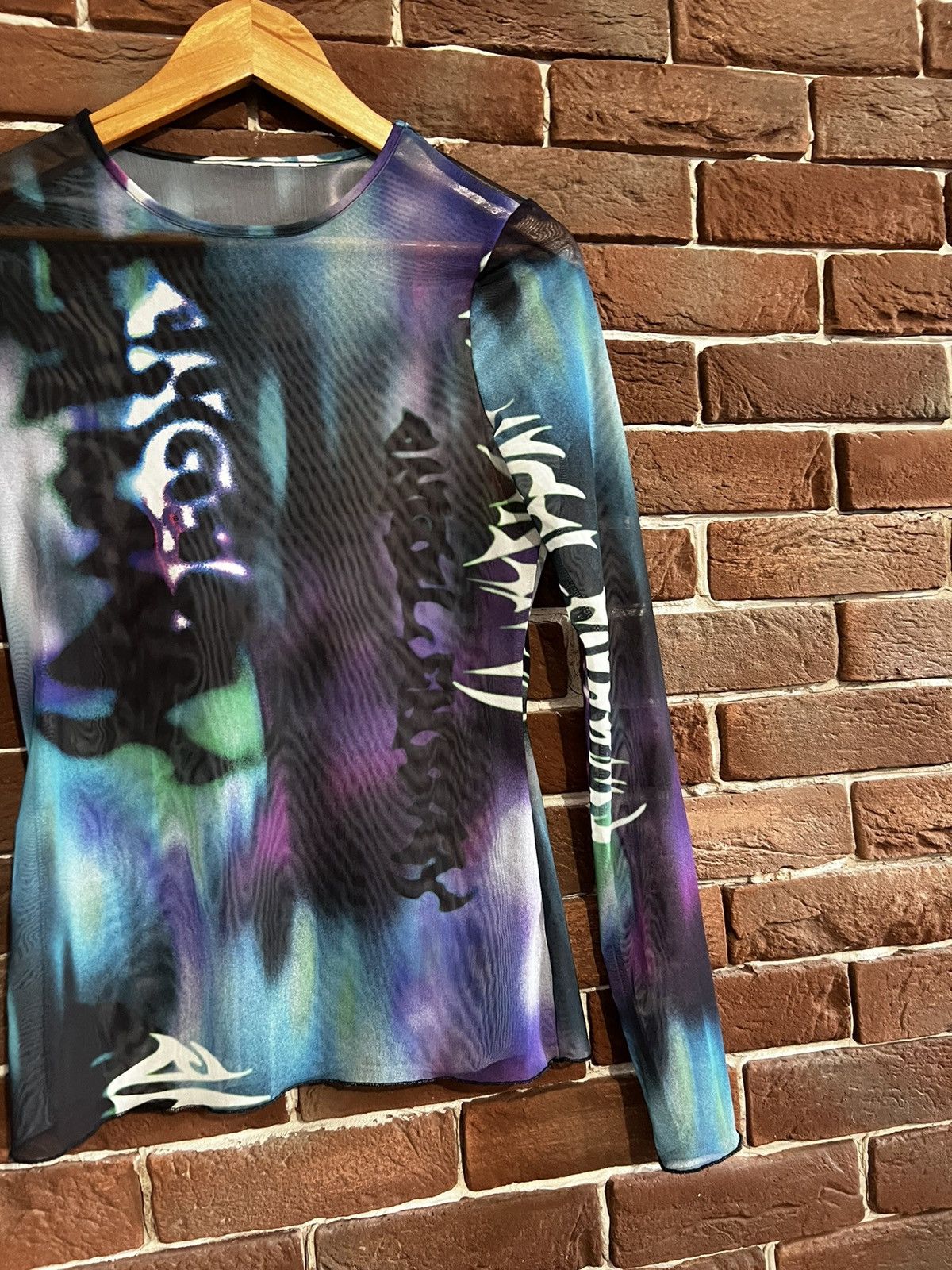 Jean Paul Gaultier Rare Vintage Psychodelic Y2K Mesh top like jean paul gaultie Size S / US 4 / IT 40 - 4 Thumbnail