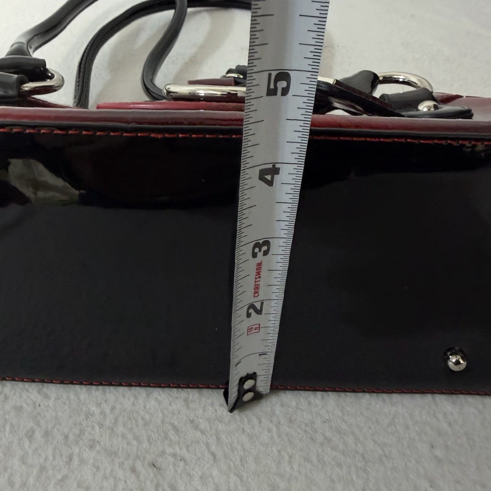 Vintage Bobby Schandra Red Patent Leather Shoulder Bag Purse Designer Small Women XS Zip Magnetic Handbag Size ONE SIZE - 4 Thumbnail