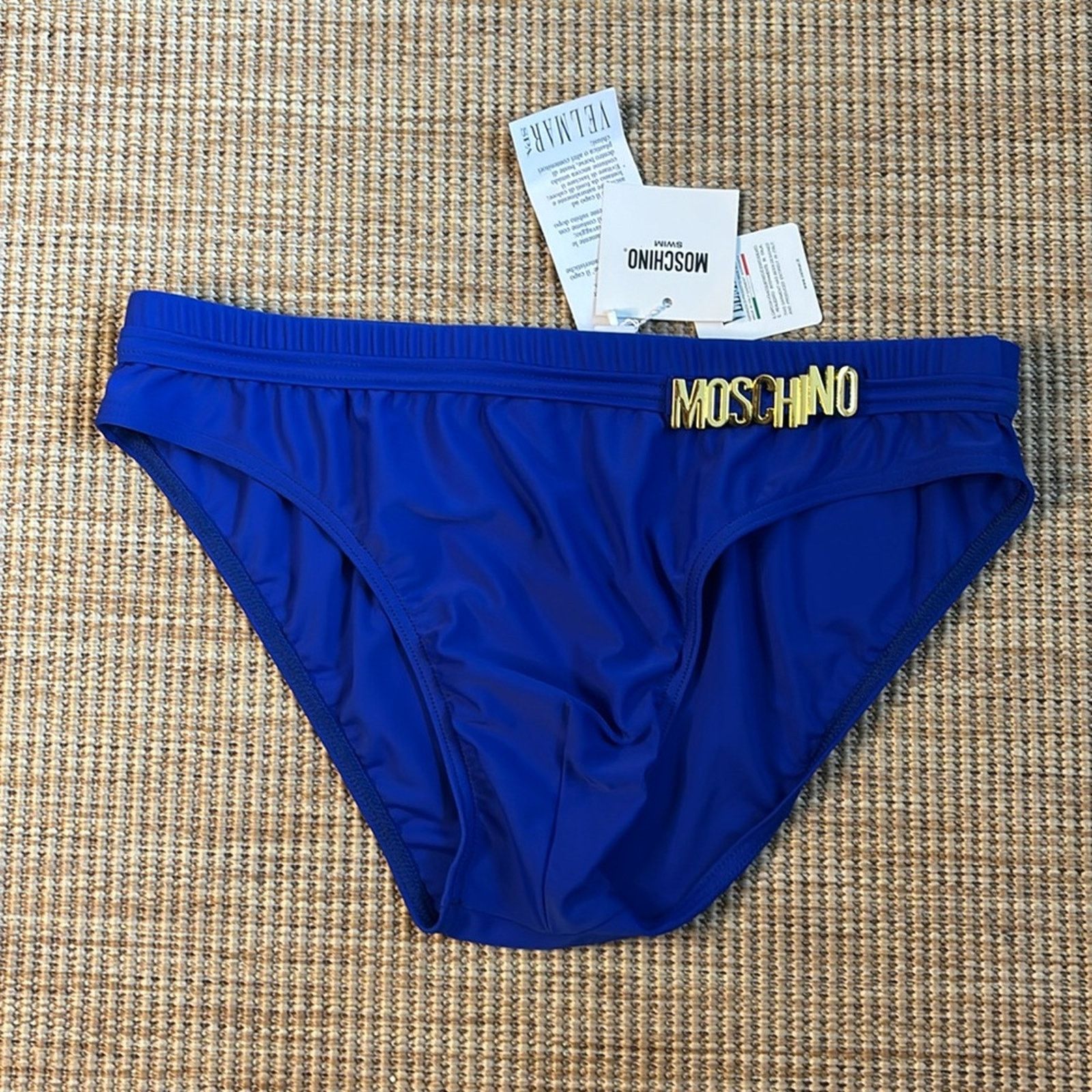 Moschino NWT Moschino Royal Blue Swim Briefs with Gold Logo Size M Size ONE SIZE - 1 Thumbnail