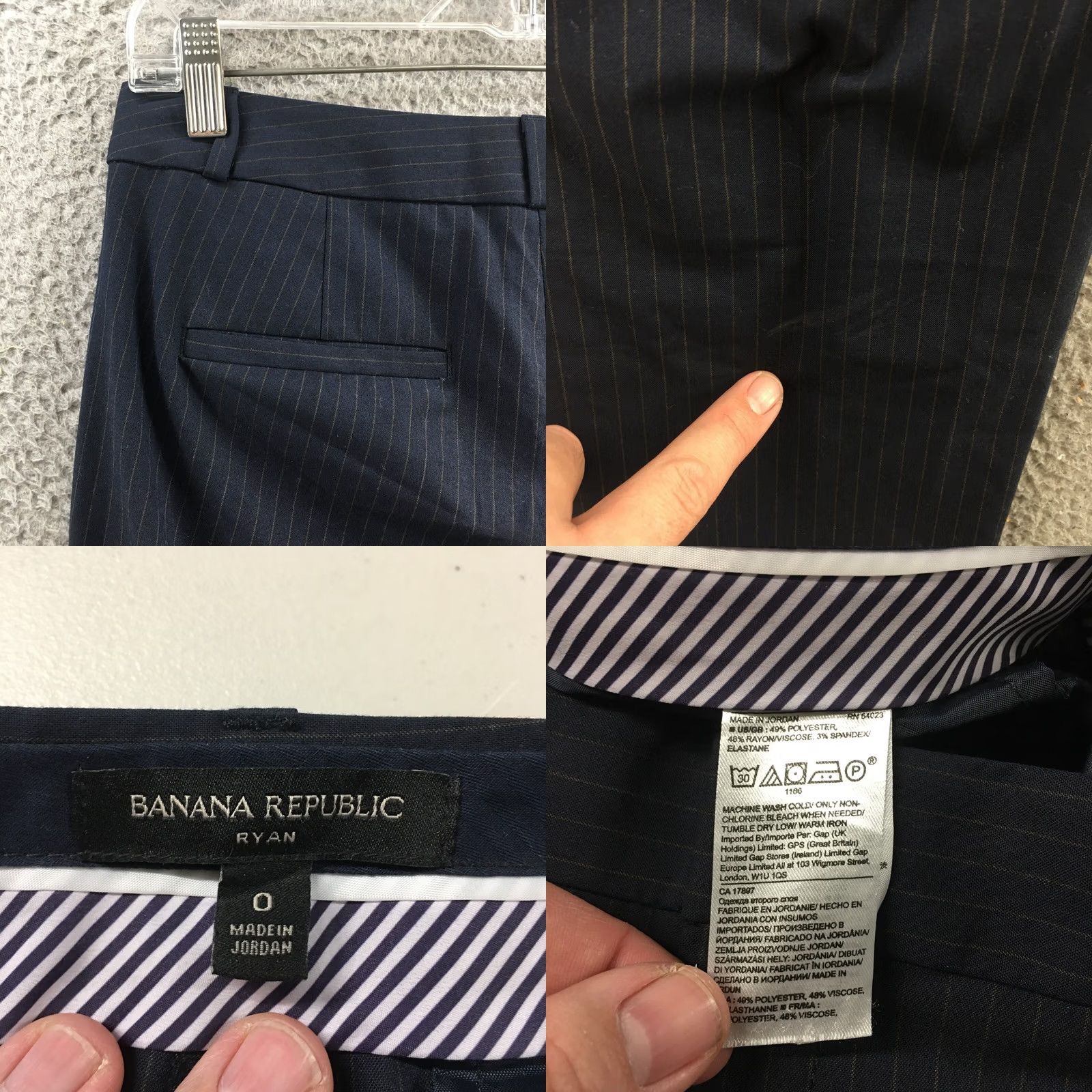 Banana Republic Banana Republic Dress Pants Womens 0 Blue Pinstriped Mid Rise Zip Fly Casual Dress Pants Womens Regular Blue Pinstriped 0 Size 25" / US 0 / IT 36 - 9 Thumbnail