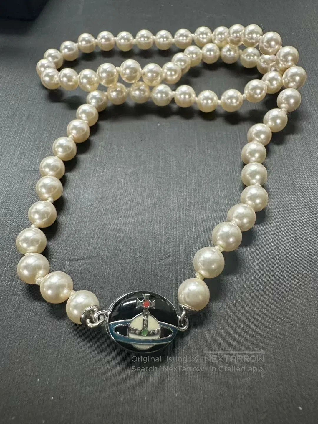 Vivienne Westwood Saturn Pearl Necklace.