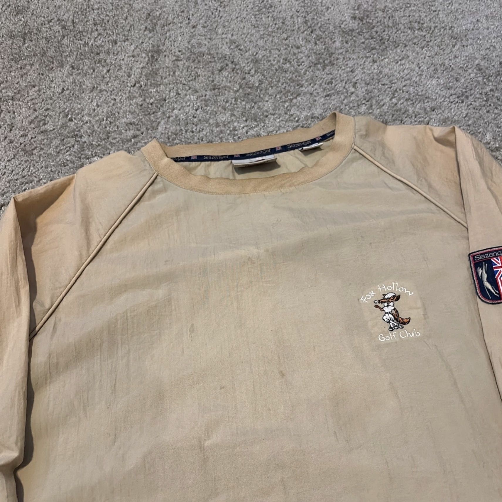 Vintage VINTAGE Slazenger Fox Hollow Club Beige Nylon Windbreaker Jacket XL Pullover Golf Men Size US XL / EU 56 / 4 - 5 Thumbnail