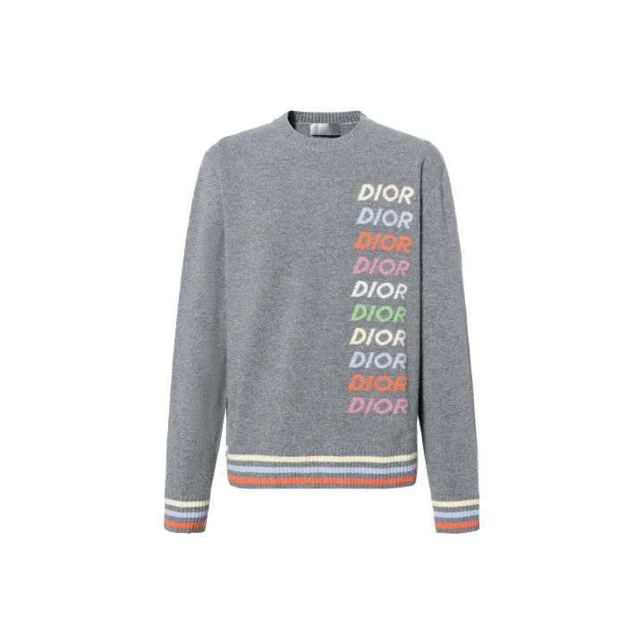 Dior Dior SS24 Color Logo Embroidered Cashmere Sweater 0079 Size US XL / EU 56 / 4 - 1 Thumbnail
