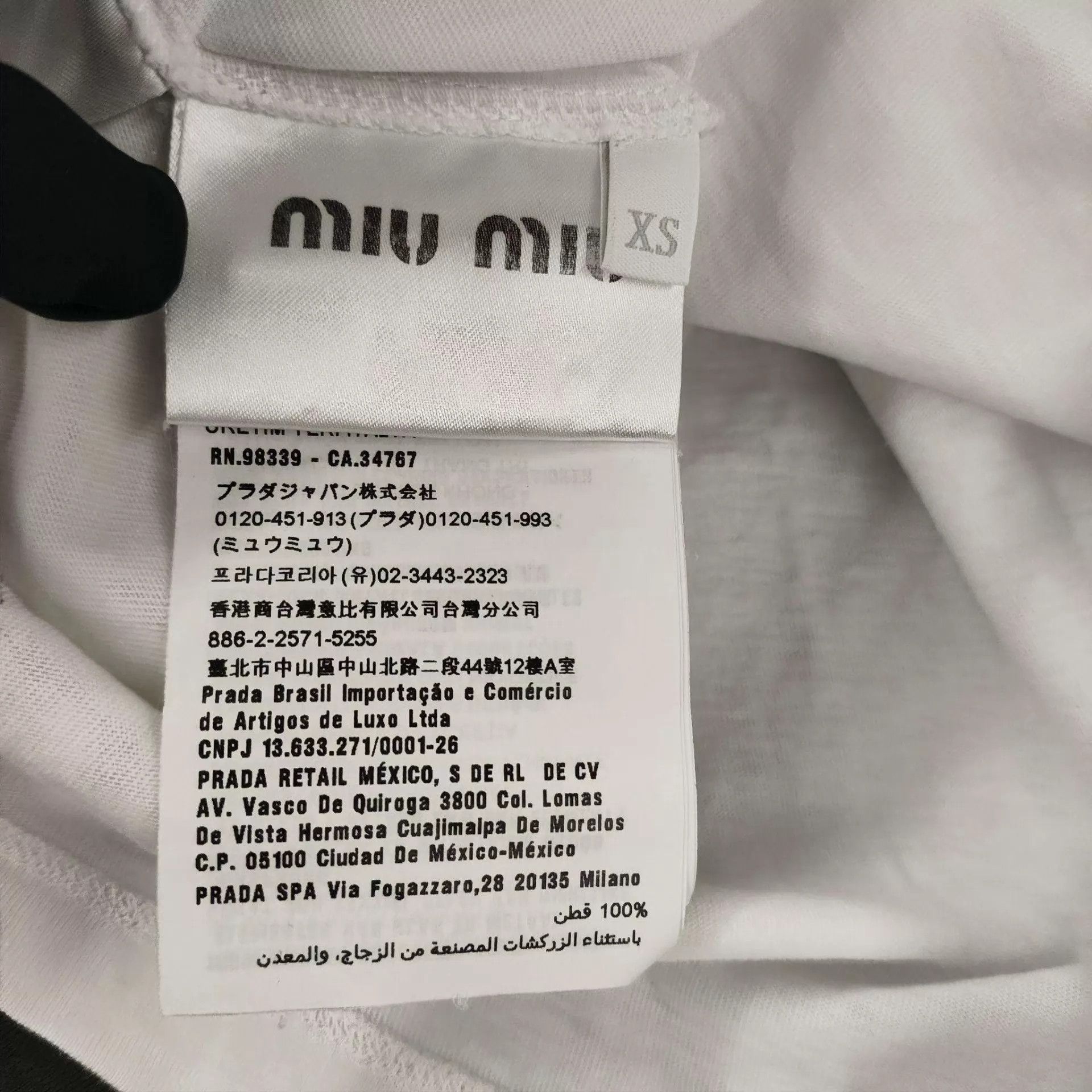 Miu Miu Miu Miu Crystal Long Sleeve White XS Size XS / US 0-2 / IT 36-38 - 7 Thumbnail