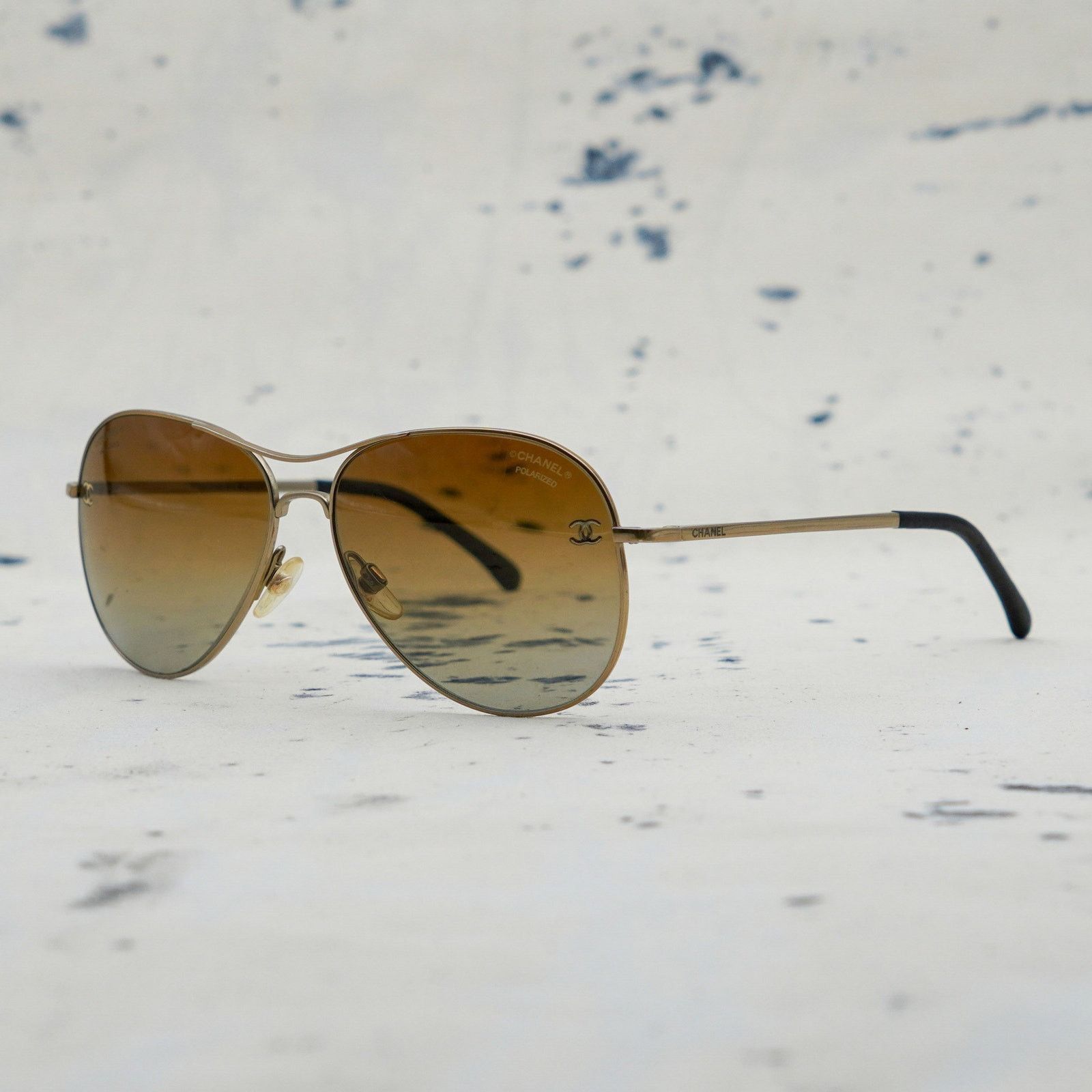 Chanel Chanel 4189 gold gradient cc logo metal aviator sunglasses Size ONE SIZE - 1 Thumbnail