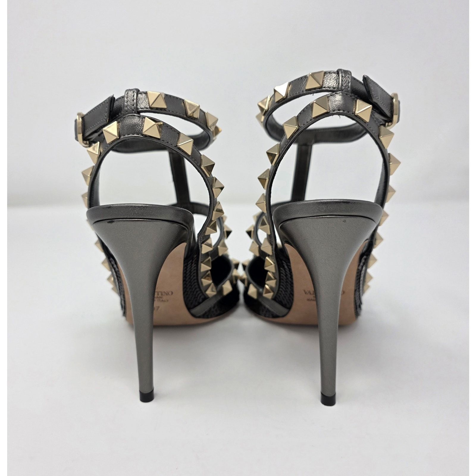 Valentino Valentino Rockstud Sequin Caged Pumps IT 37 Black Size US 7 / IT 37 - 10 Thumbnail